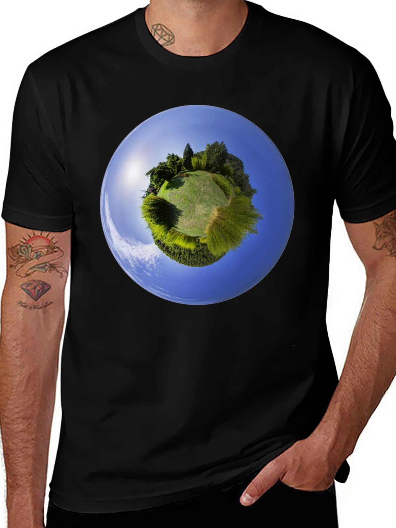 Variant 24 of Planet Earth Graphic Tee - Round Neck Cotton Shirt