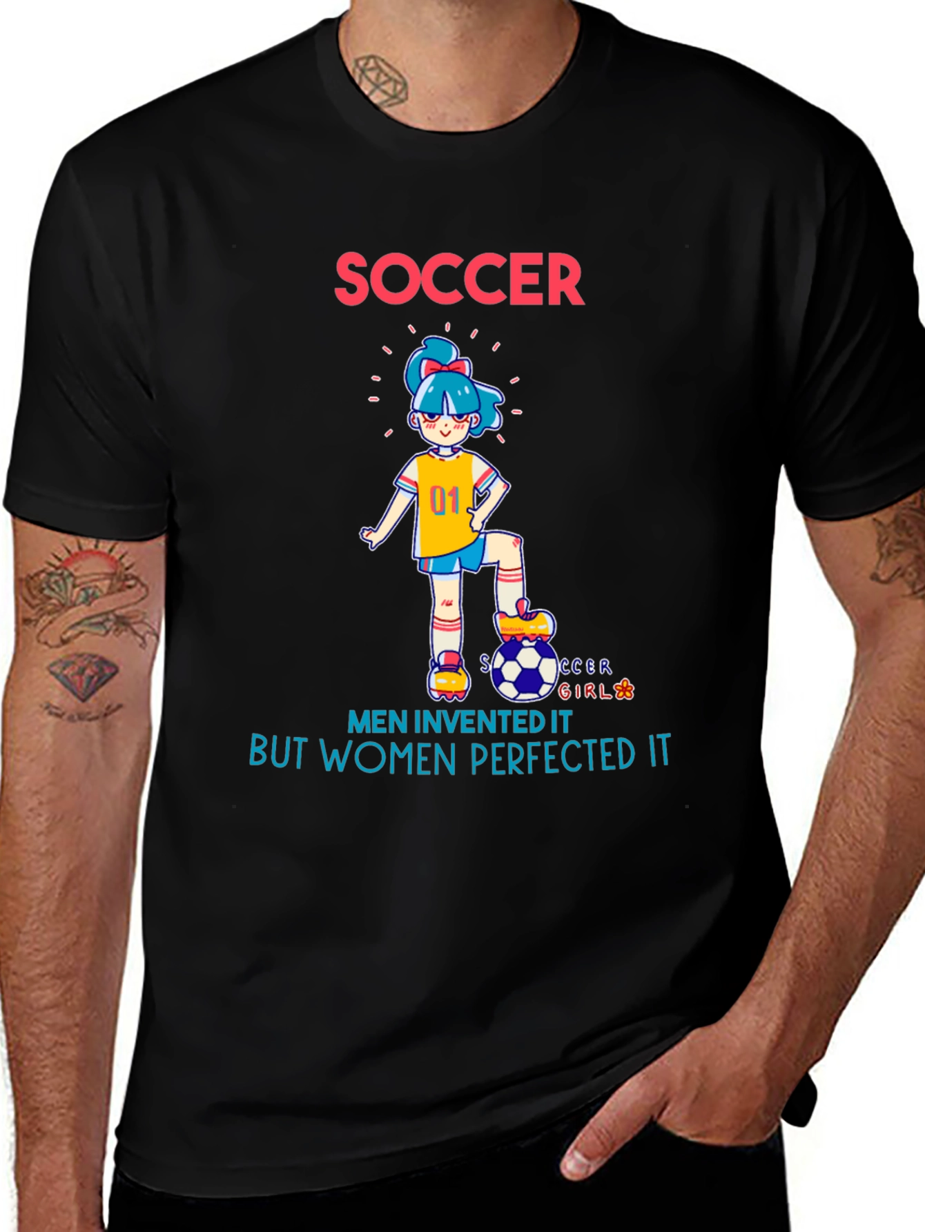 Soccer Girl Graphic Tee - "Men Invented It, Women Perfected It"