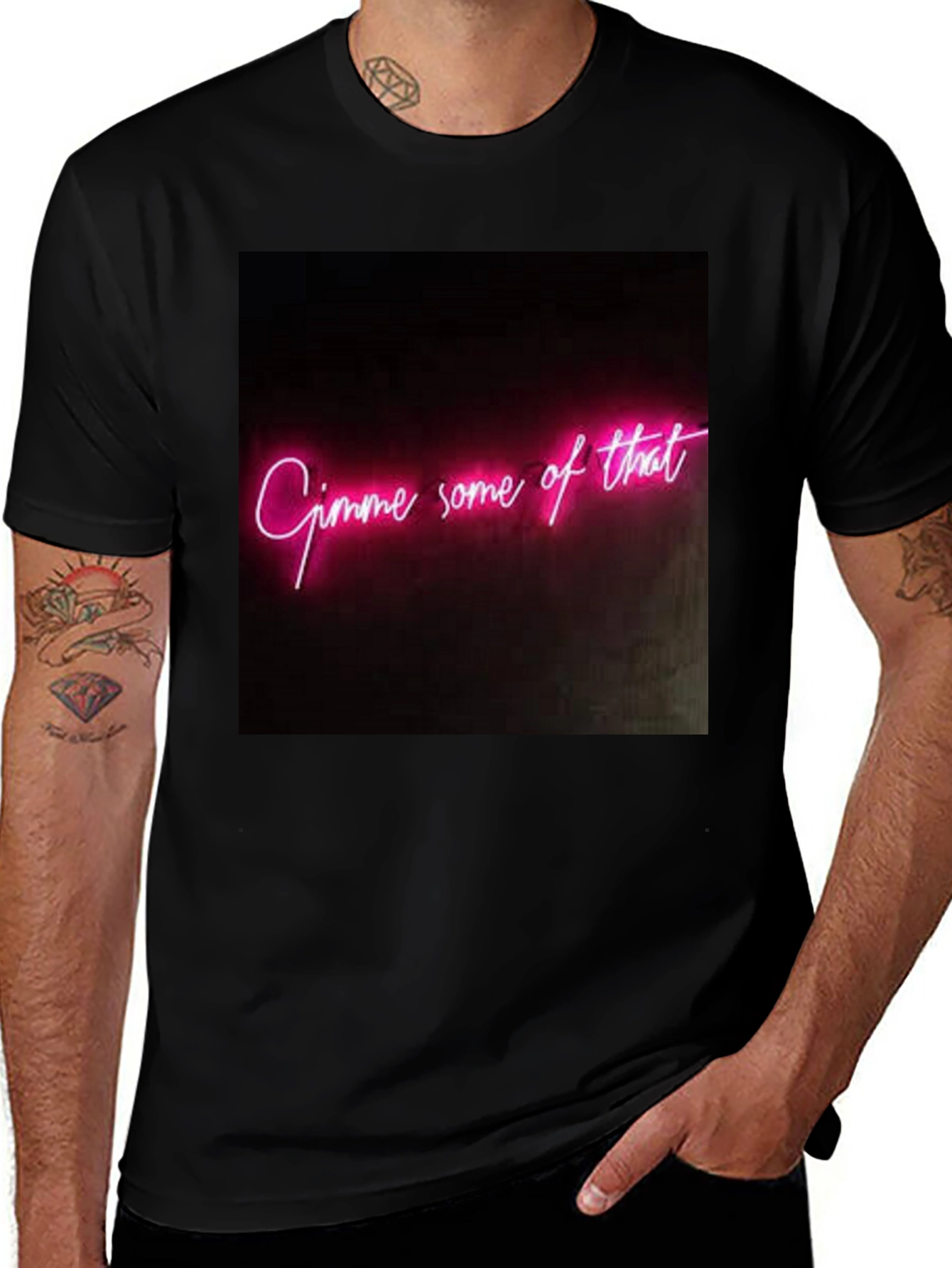Variant 12 of Gimme Some of That Graphic Tee - Black Cotton T-Shirt