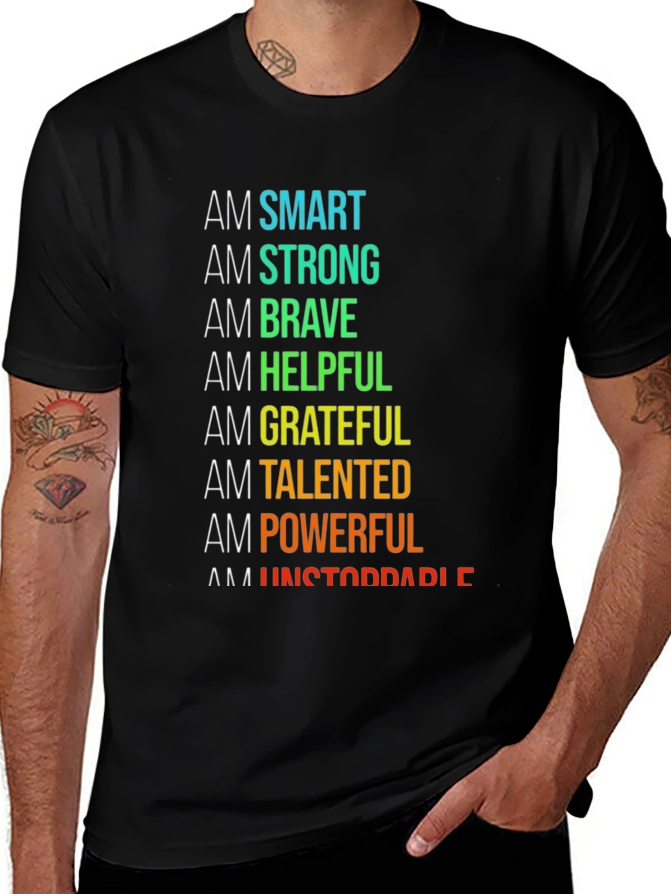 Variant 10 of Affirmation T-Shirt: Smart, Strong, Brave & More!