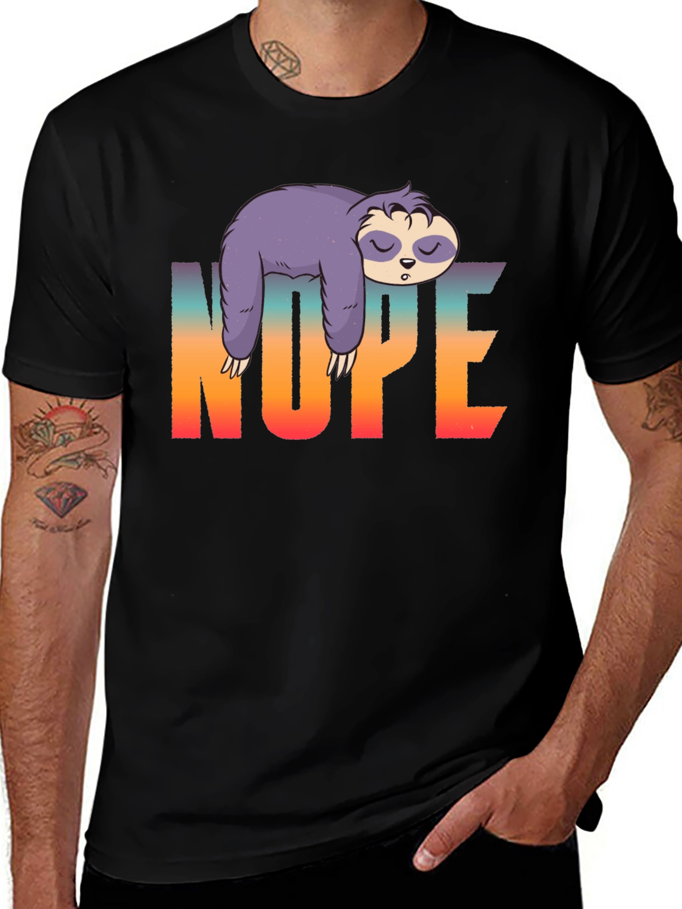 Variant 28 of Nope Sloth Graphic T-Shirt - Lazy Day Comfort