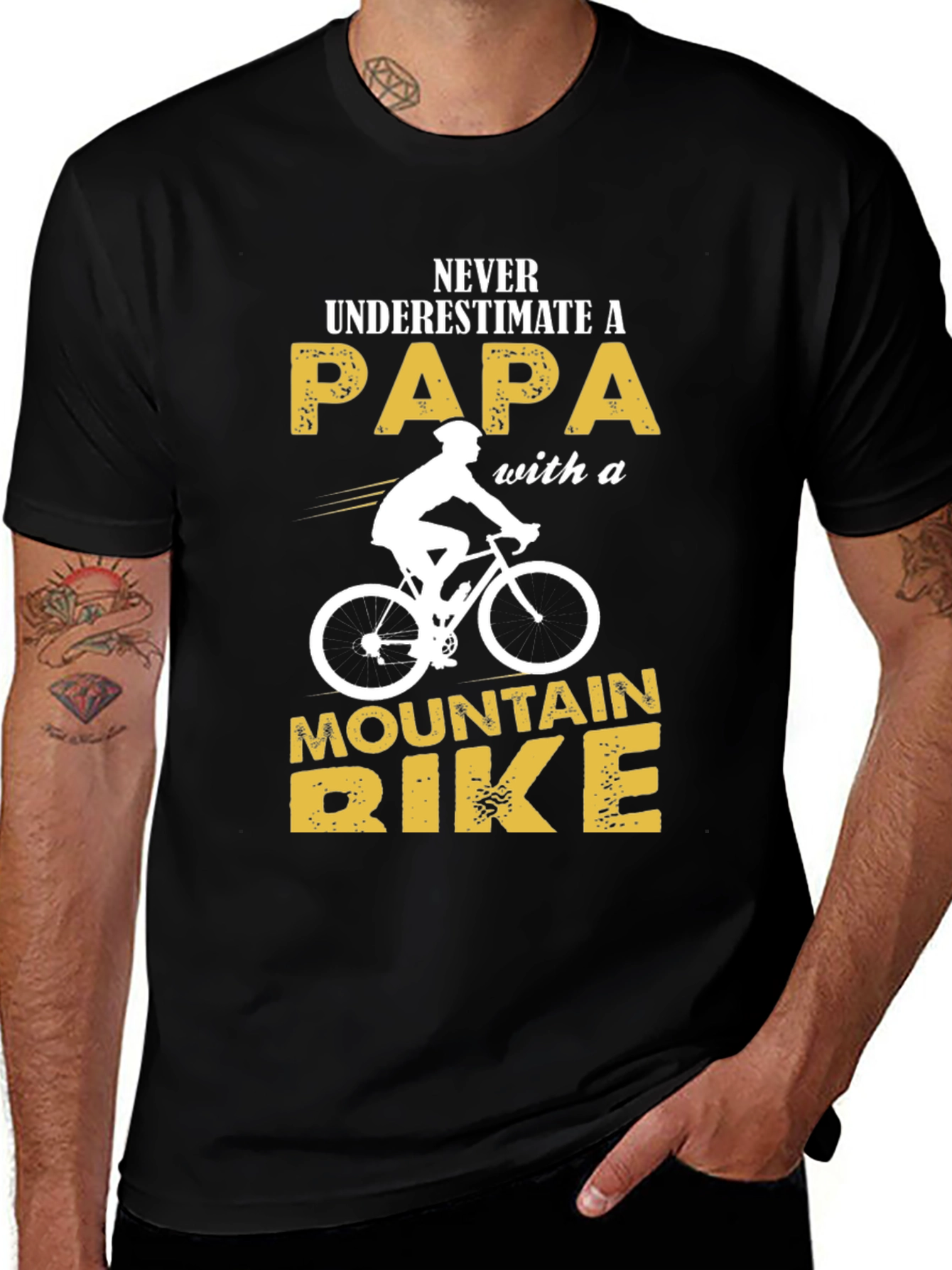 Variant 14 of Papa Mountain Bike T-Shirt - Never Underestimate