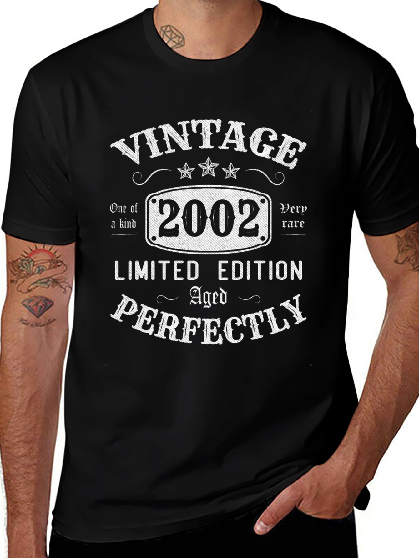 Vintage 2002 Aged Perfectly Black T-Shirt