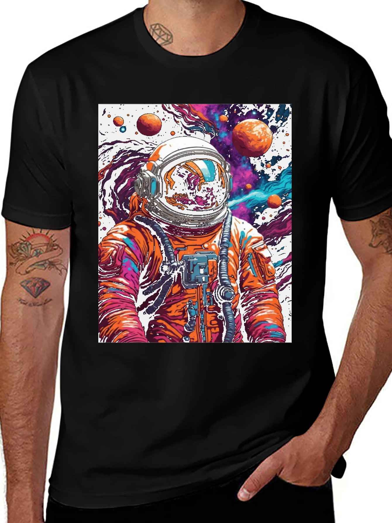 Variant 16 of Astronaut Galaxy Black T-Shirt