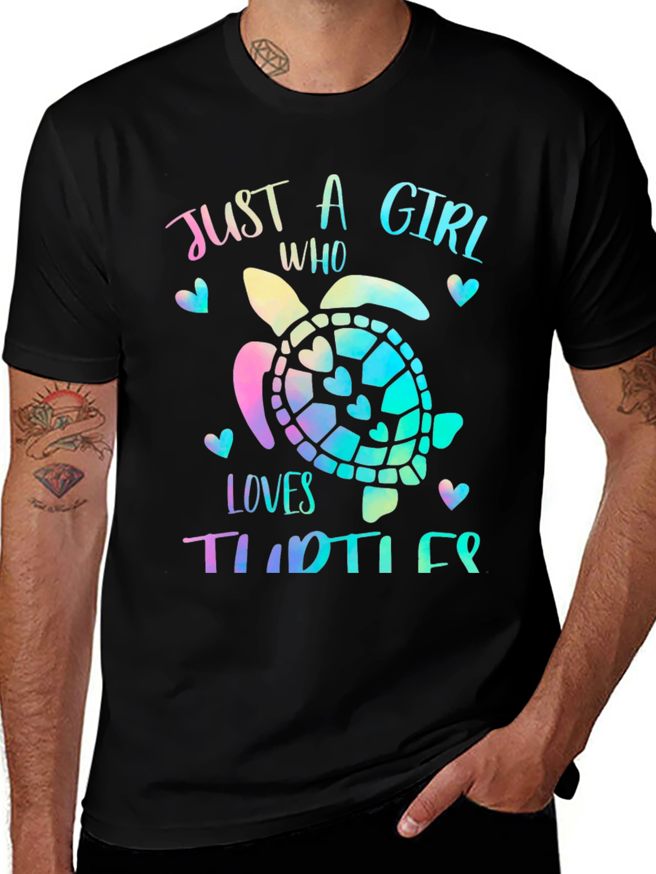 Variant 12 of Girl's Turtle Lover T-Shirt - Cute Sea Turtle Design