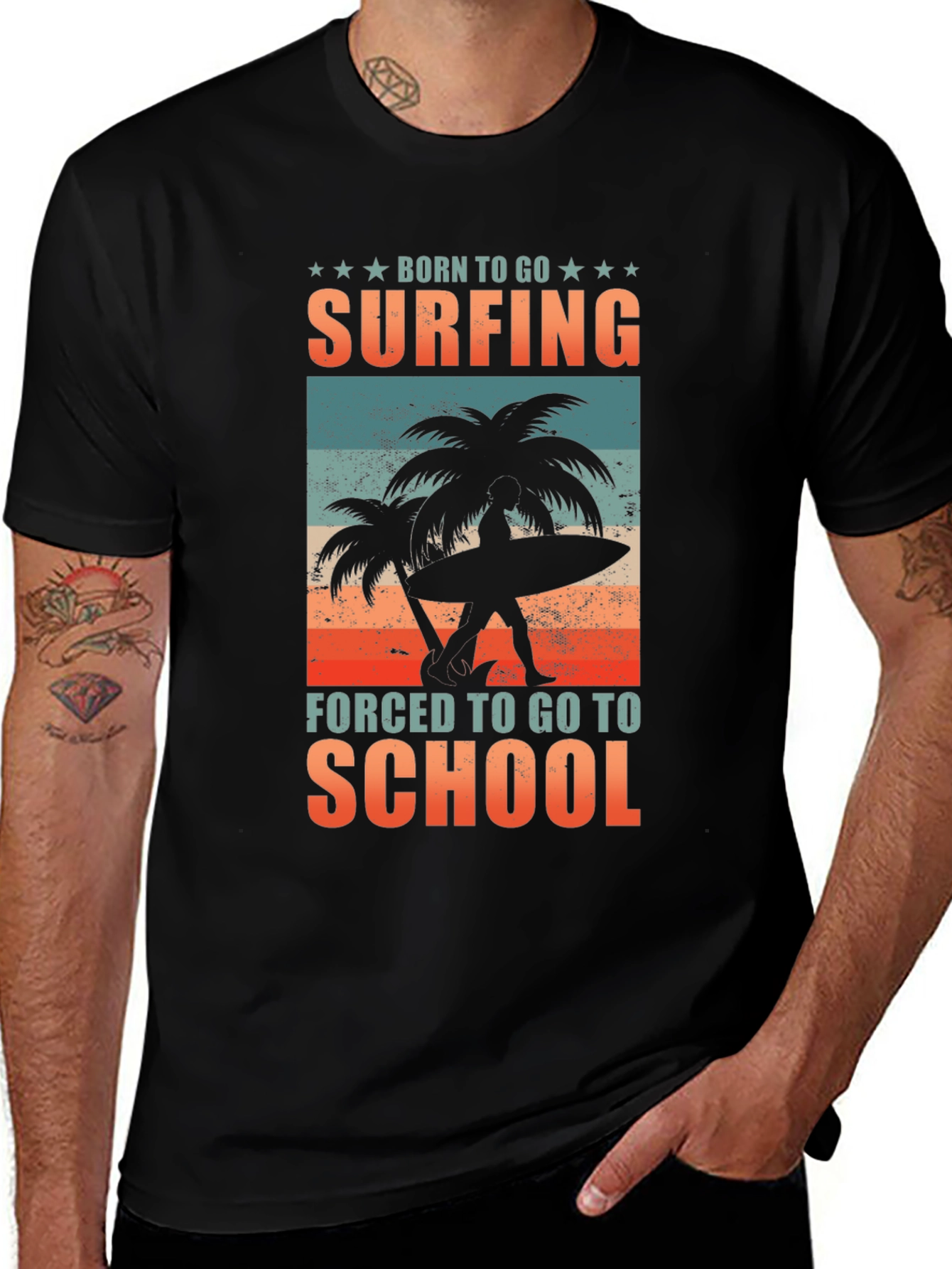 Variant 3 of Born to Surf T-Shirt - Beach Lifestyle Tee