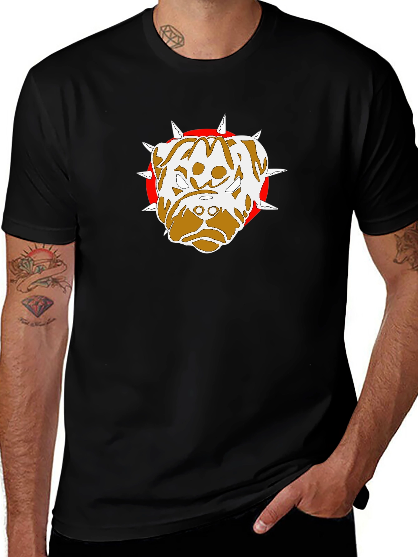 Variant 16 of Dog Graphic Black T-Shirt for Men