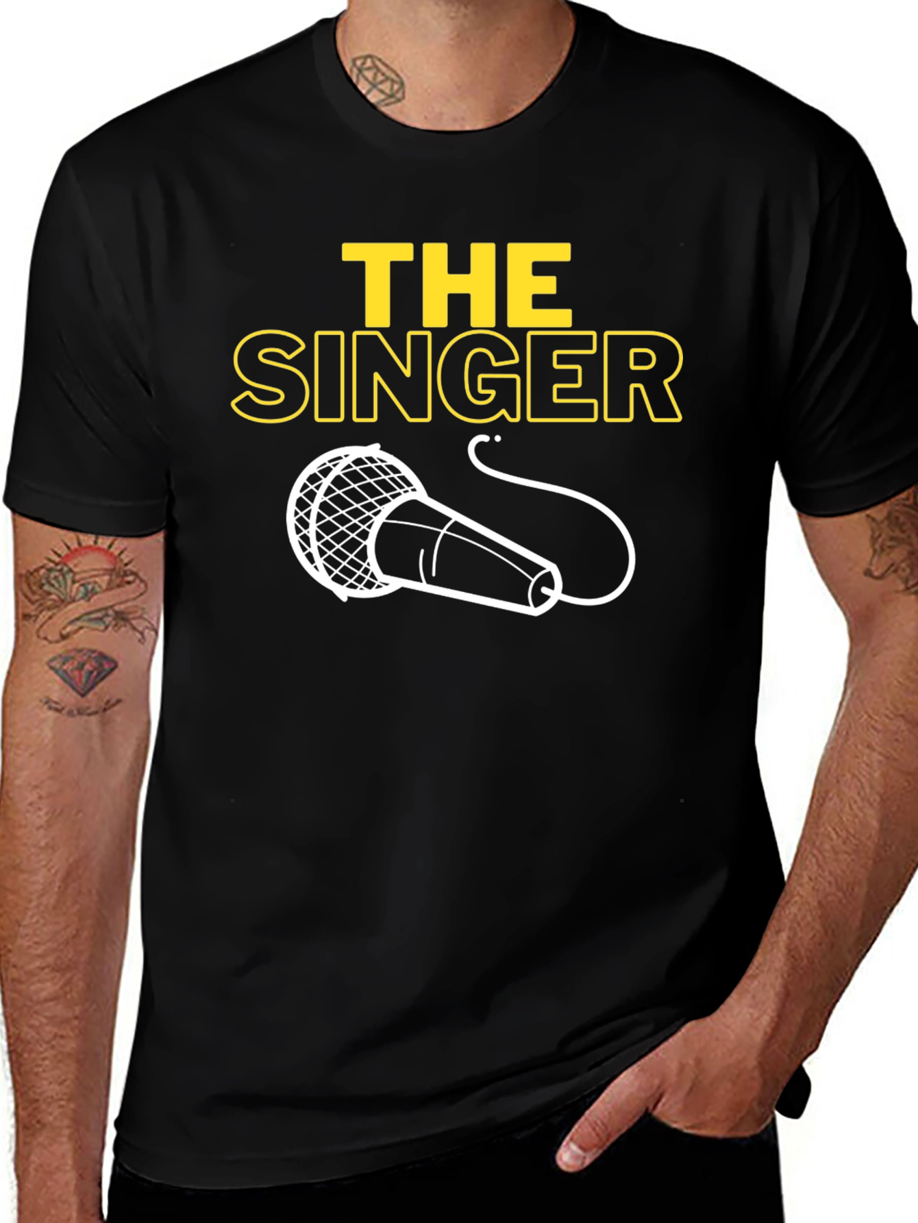 Variant 6 of The Singer Graphic T-Shirt - Black Cotton Tee