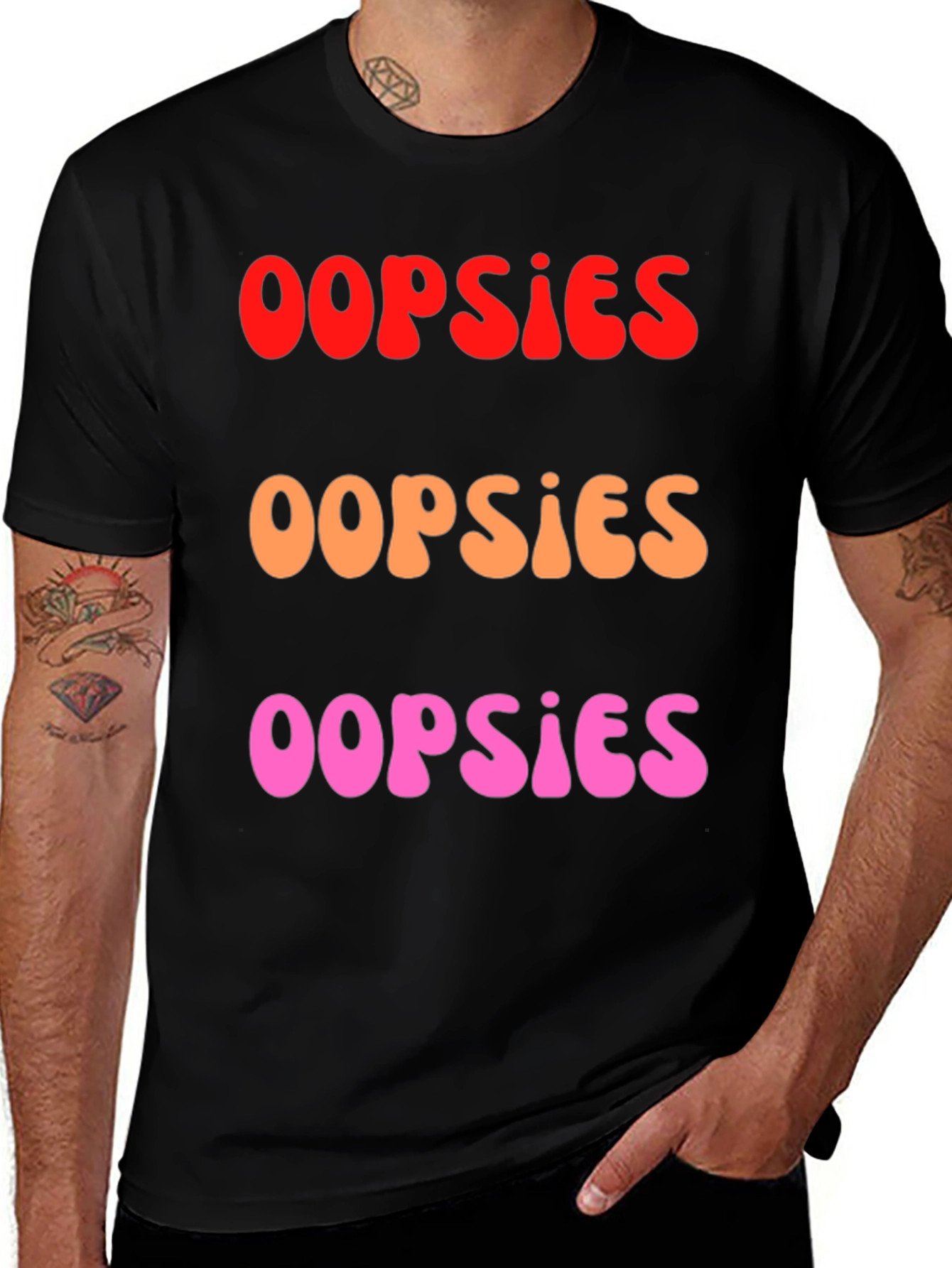 Variant 21 of Oopsies Graphic Tee - Casual Cotton Blend