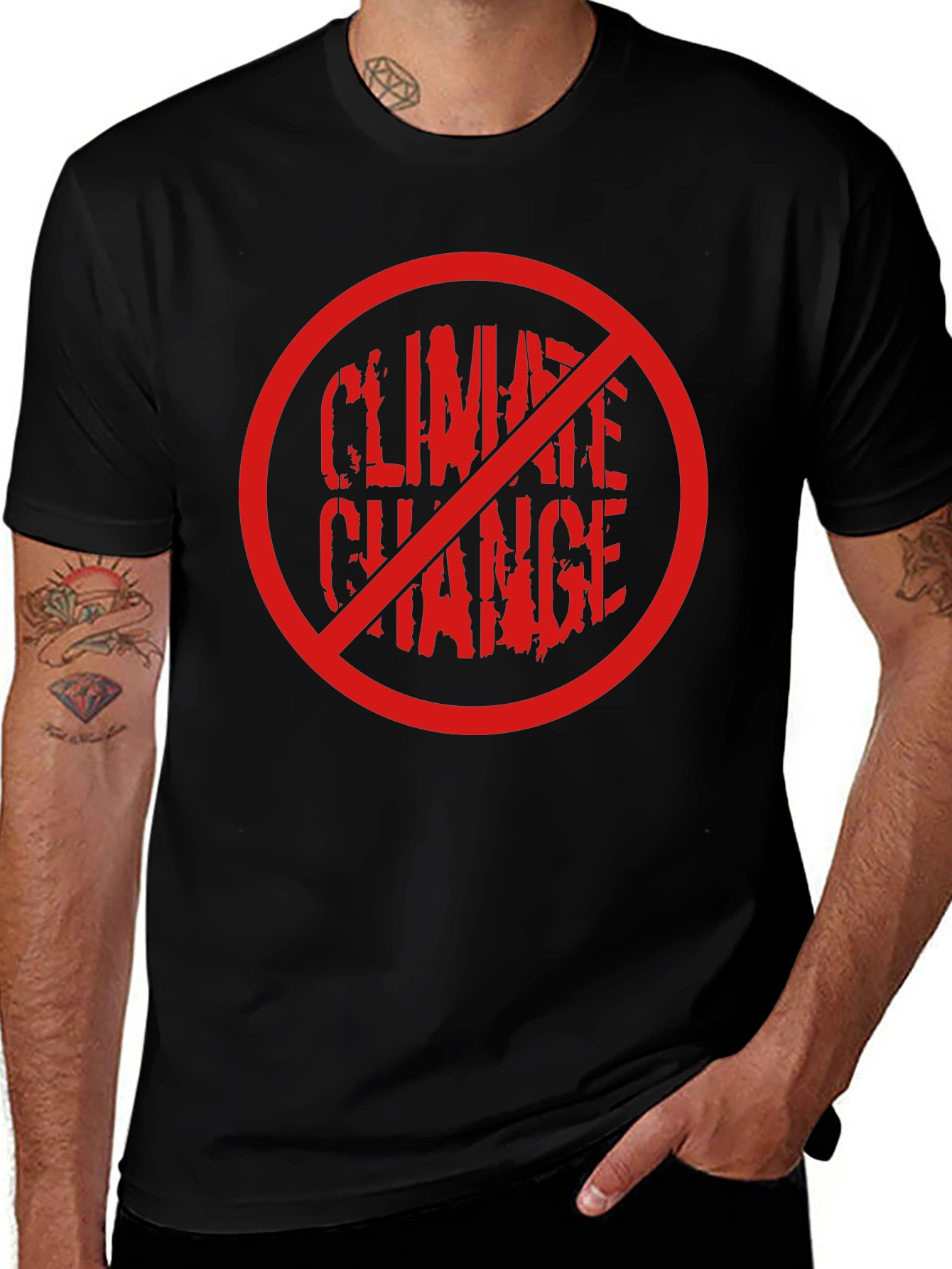 Variant 25 of Climate Change Protest T-Shirt - Red Circle Design