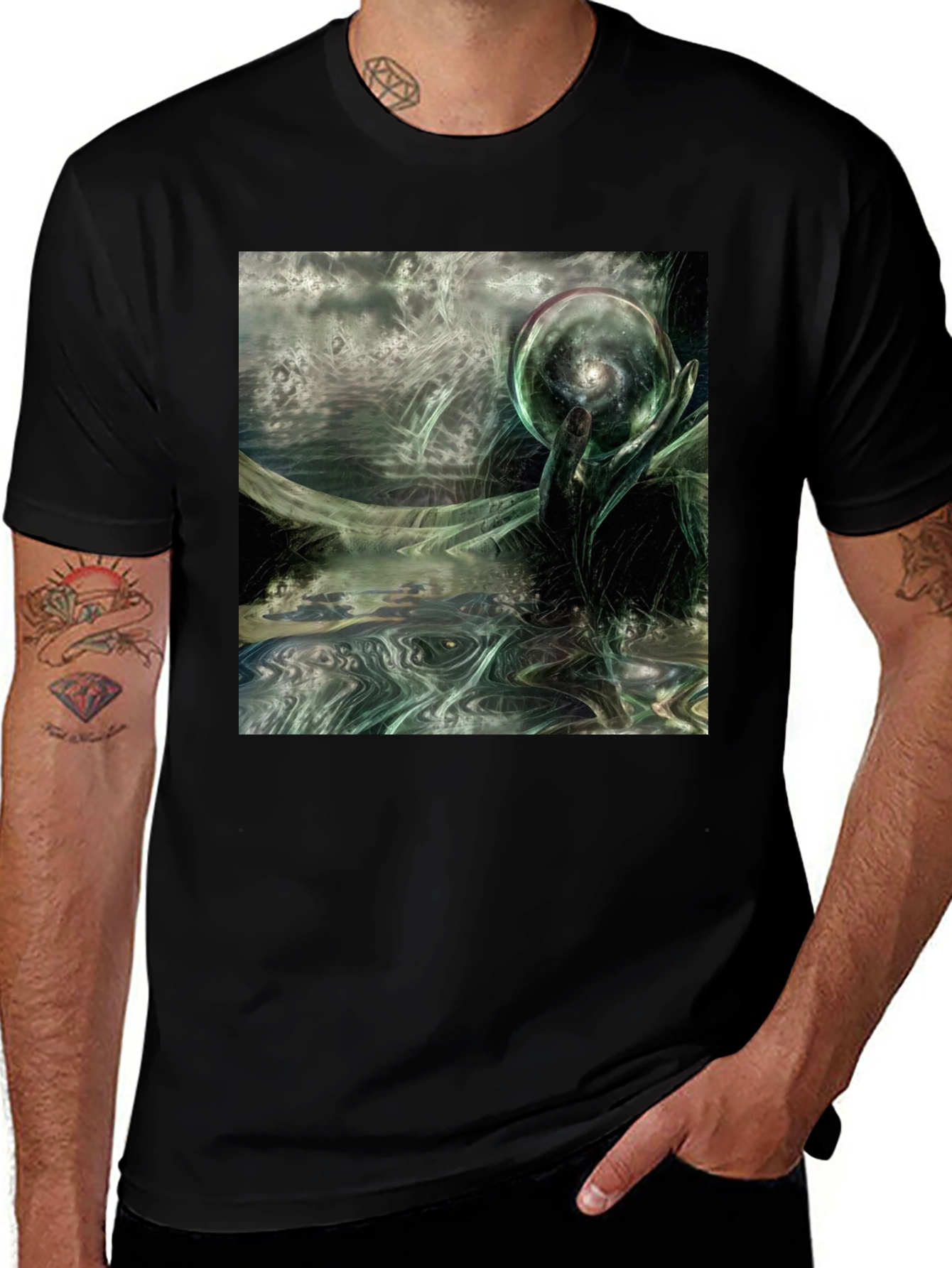 Variant 28 of Mystic Orb T-Shirt - Surreal Galaxy Design