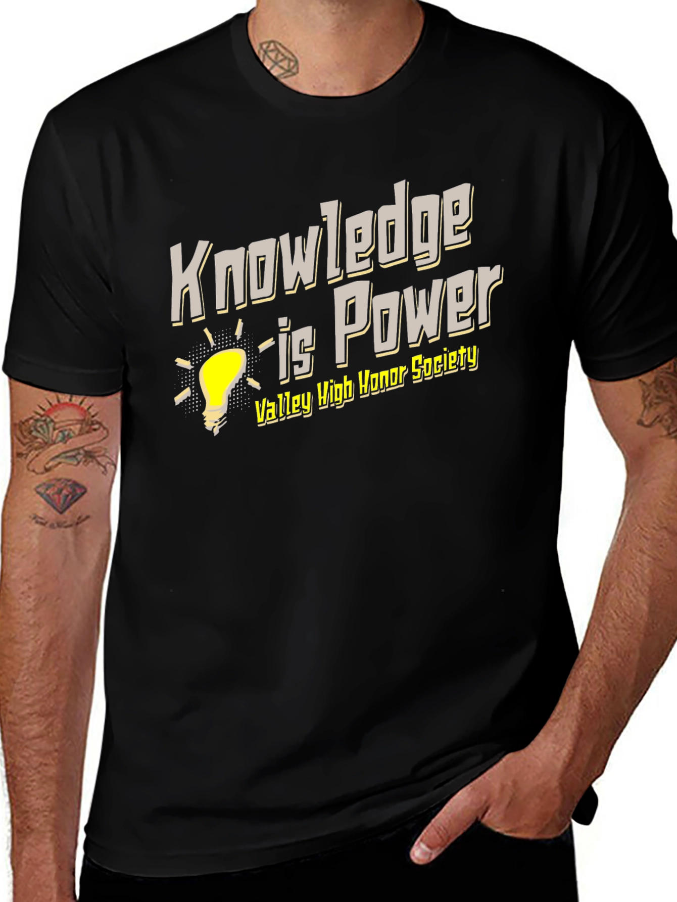 Black Knowledge is Power T-Shirt - Valley High Honor Society main image
