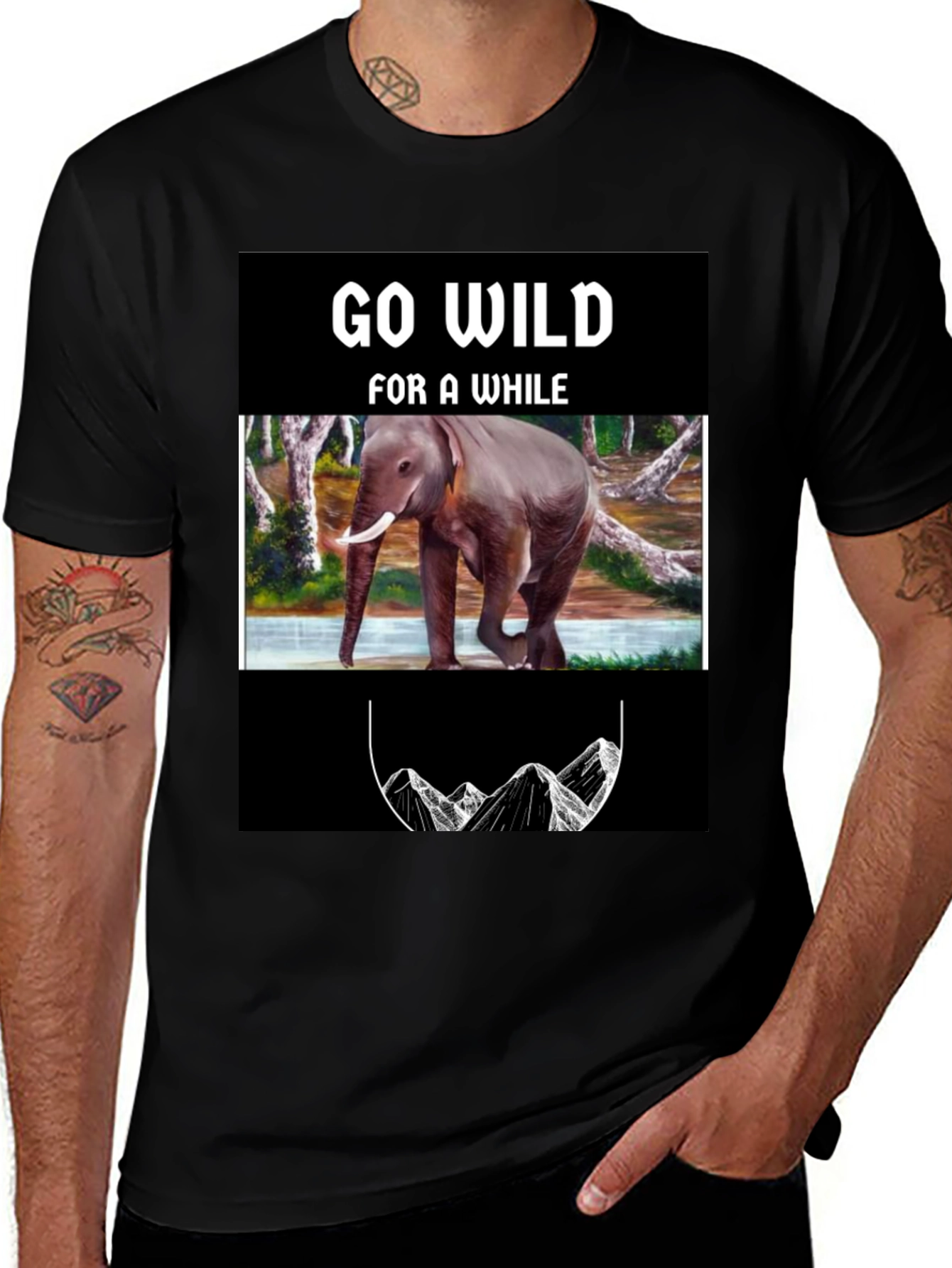 Variant 26 of Go Wild Elephant Graphic Print T-Shirt