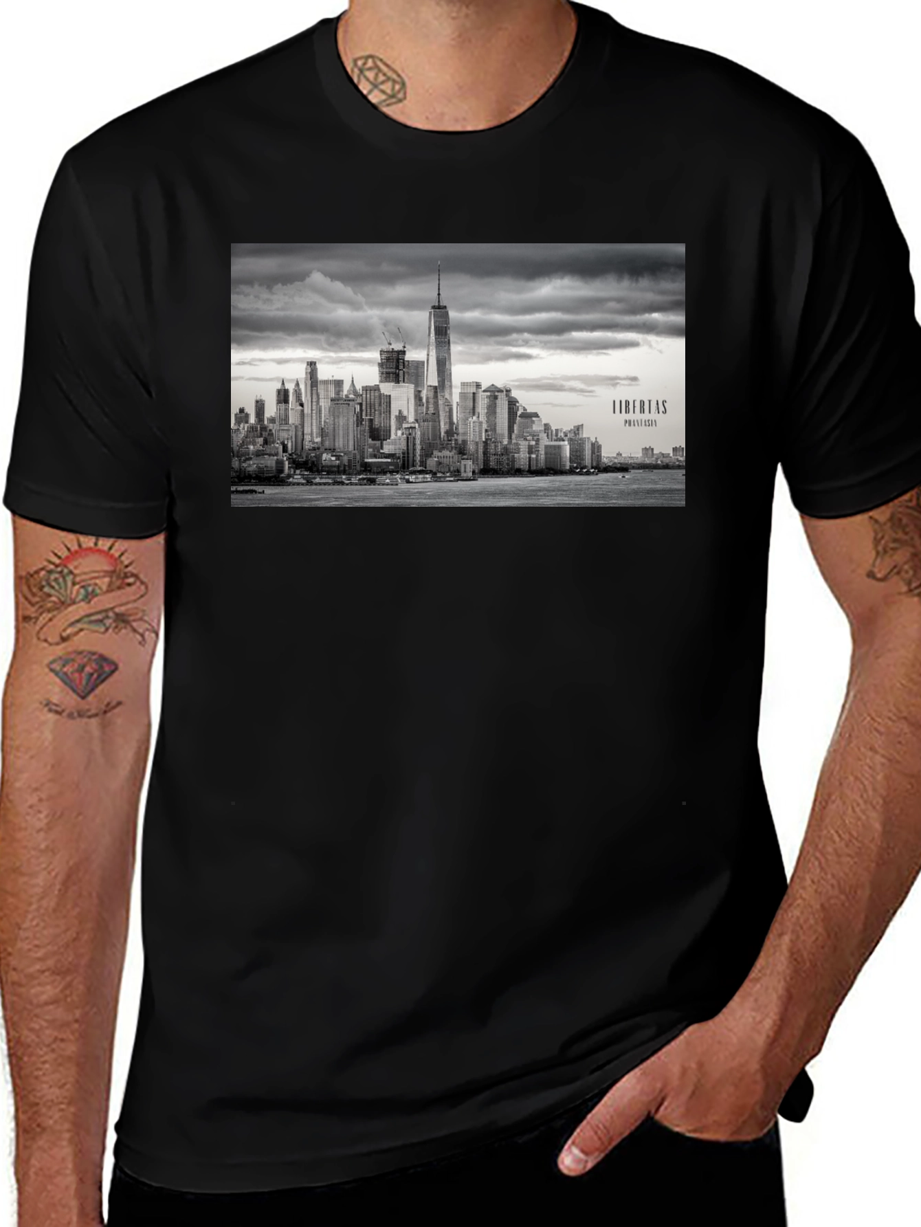 Variant 26 of Cityscape Graphic Tee - Black