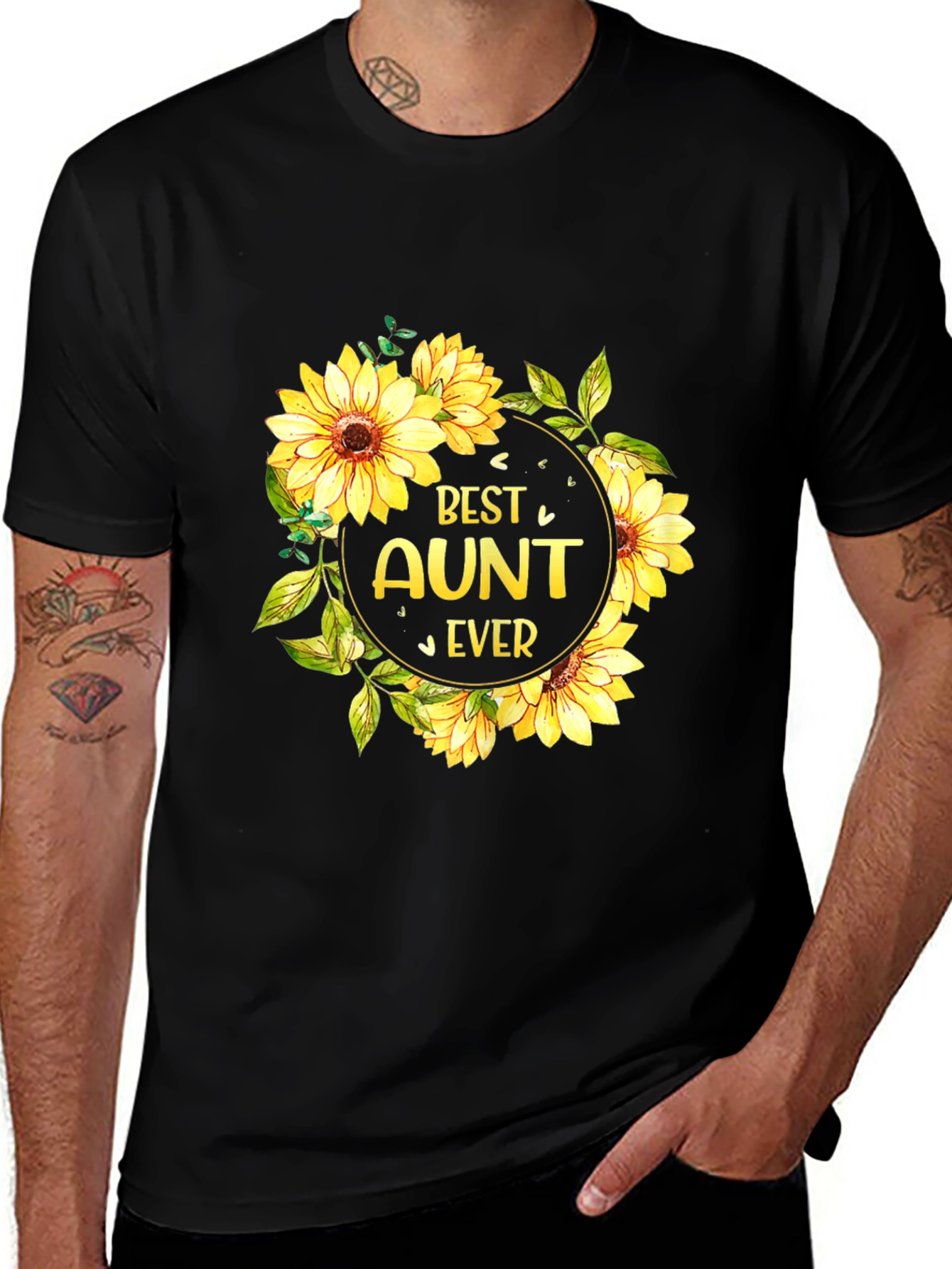 Variant 19 of Best Aunt Ever Sunflower Graphic T-Shirt
