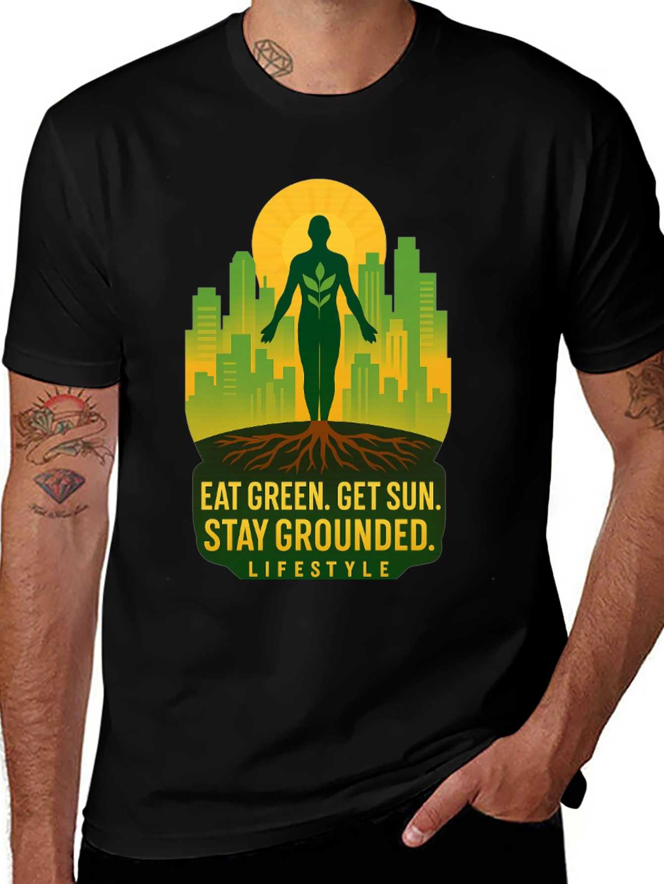 Eat Green Stay Grounded Graphic Tee