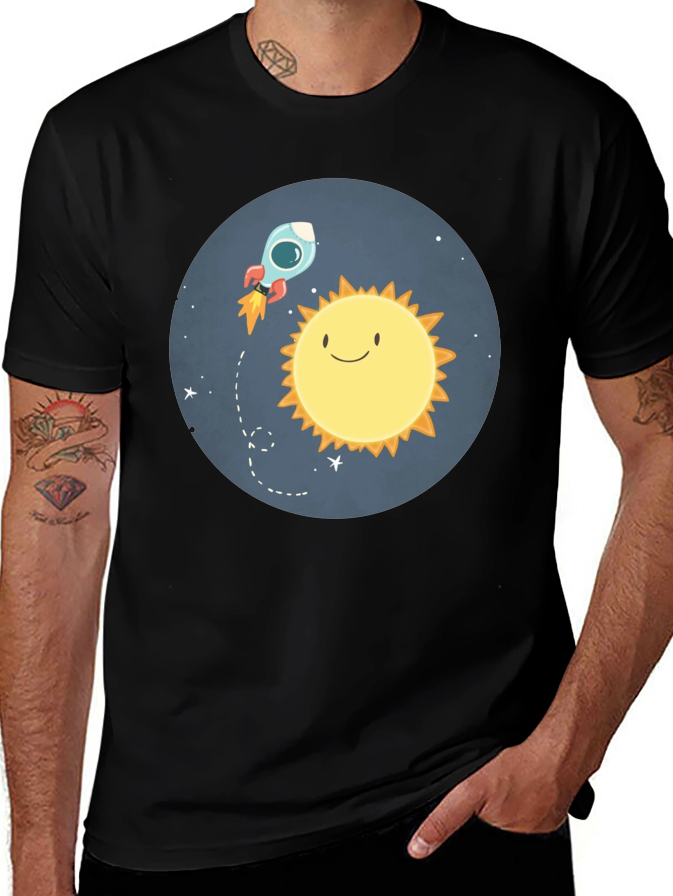 Variant 21 of Cartoon Sun & Rocket T-Shirt