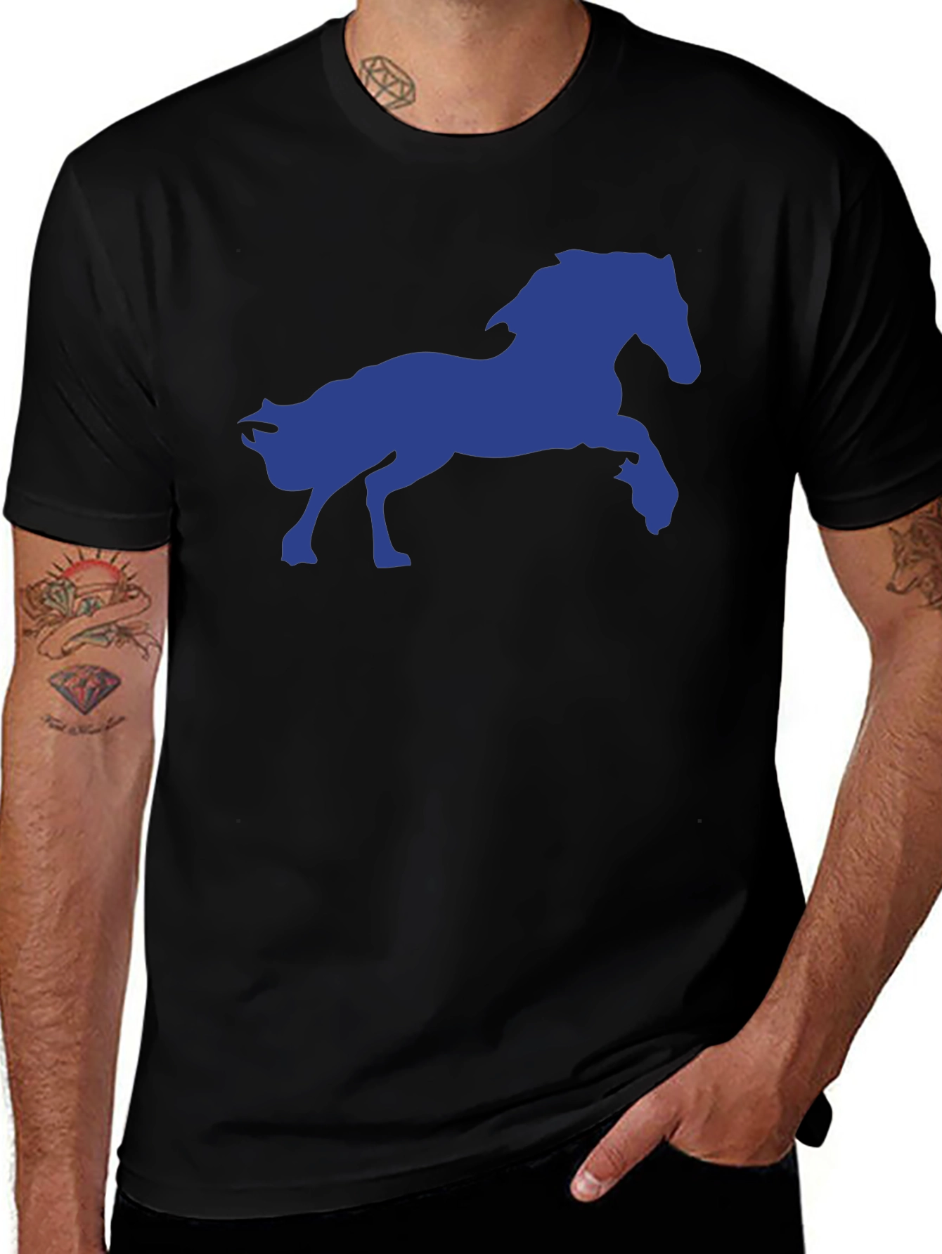 Variant 10 of Horse Graphic Black T-Shirt