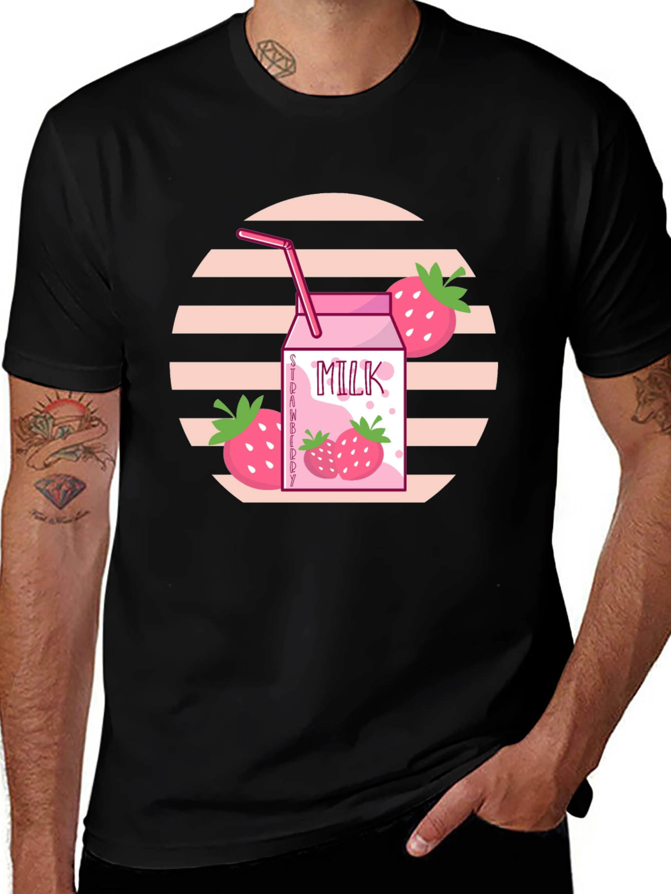 Variant 17 of Strawberry Milk Graphic Tee