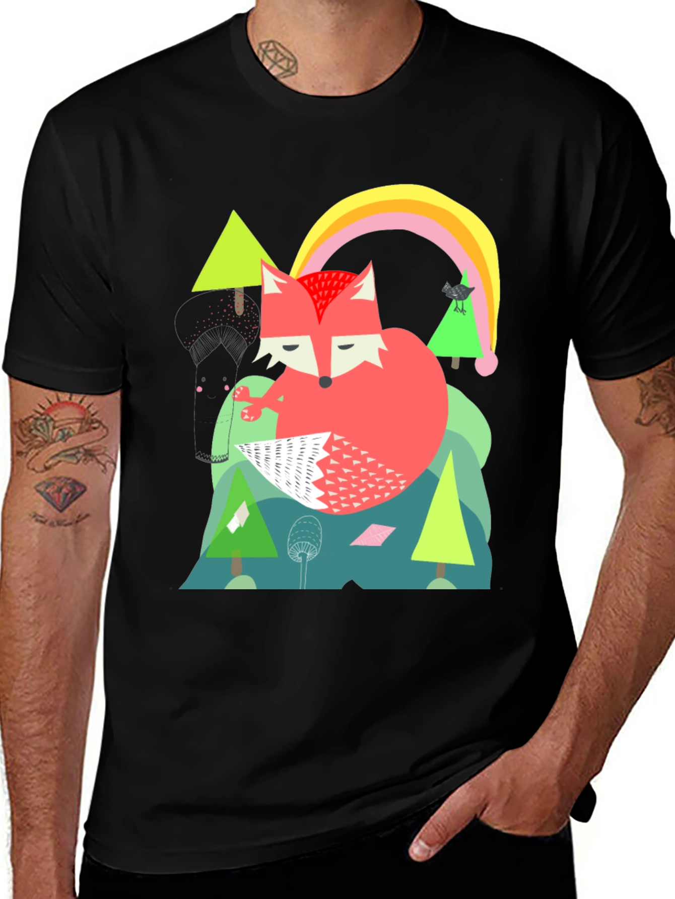 Variant 27 of Fox & Rainbow Graphic Tee
