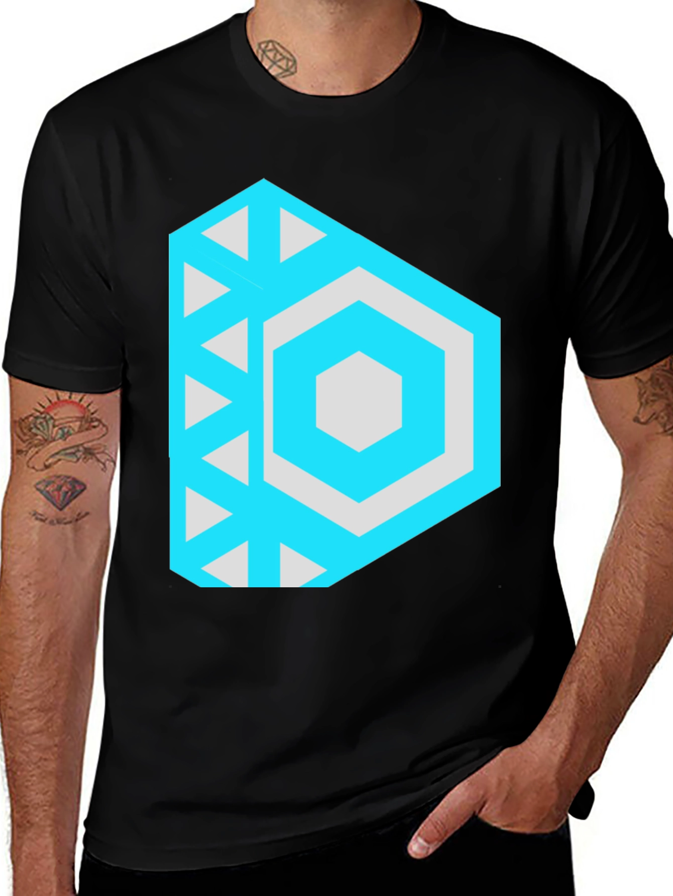 Variant 26 of Geometric Hexagon Graphic Tee - Modern Streetwear