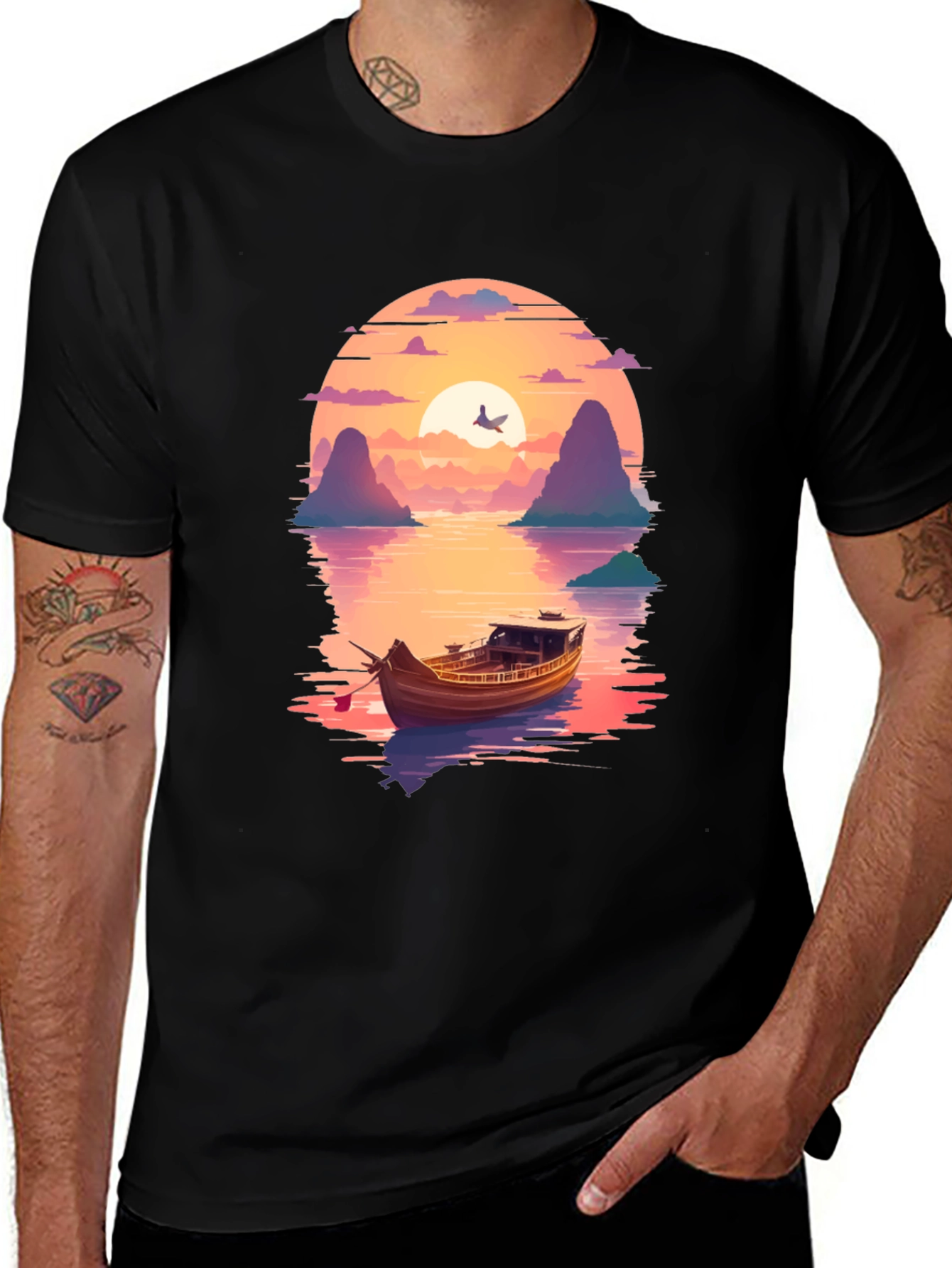 Variant 3 of Sunset Boat Trip Graphic T-Shirt