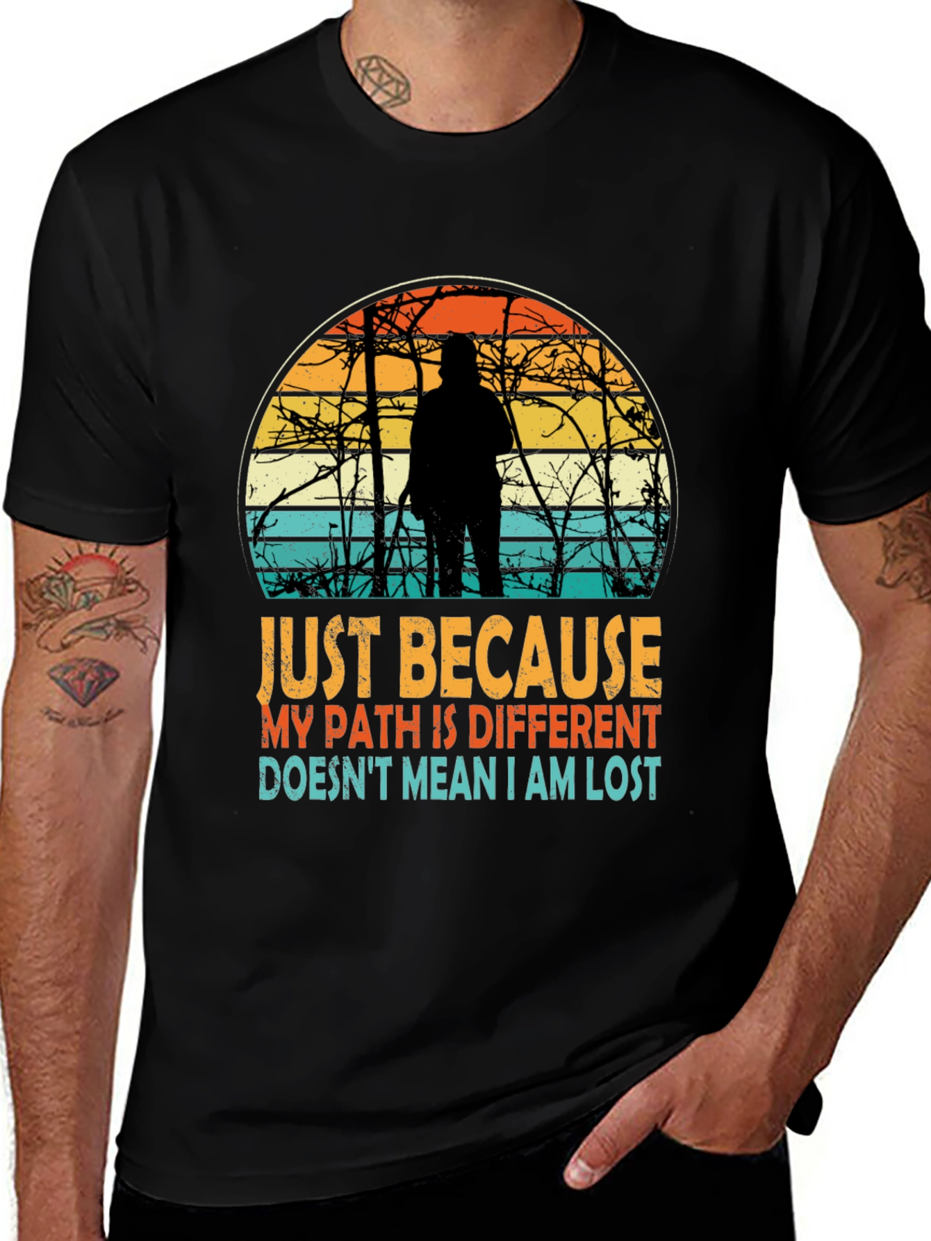 Variant 23 of Unique Graphic T-Shirt: Just Because Retro Design