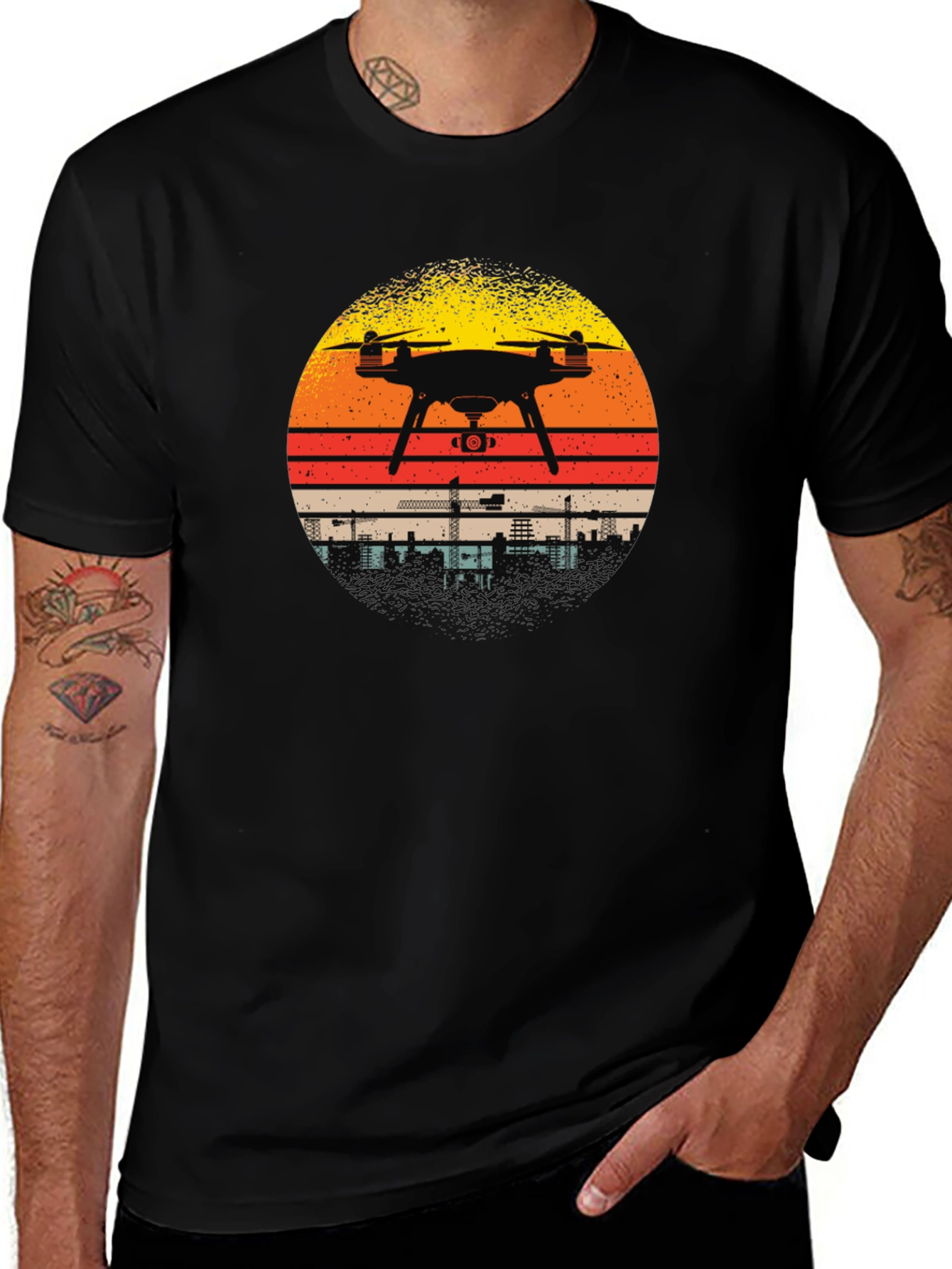 Variant 5 of Drone Sunset Silhouette T-Shirt