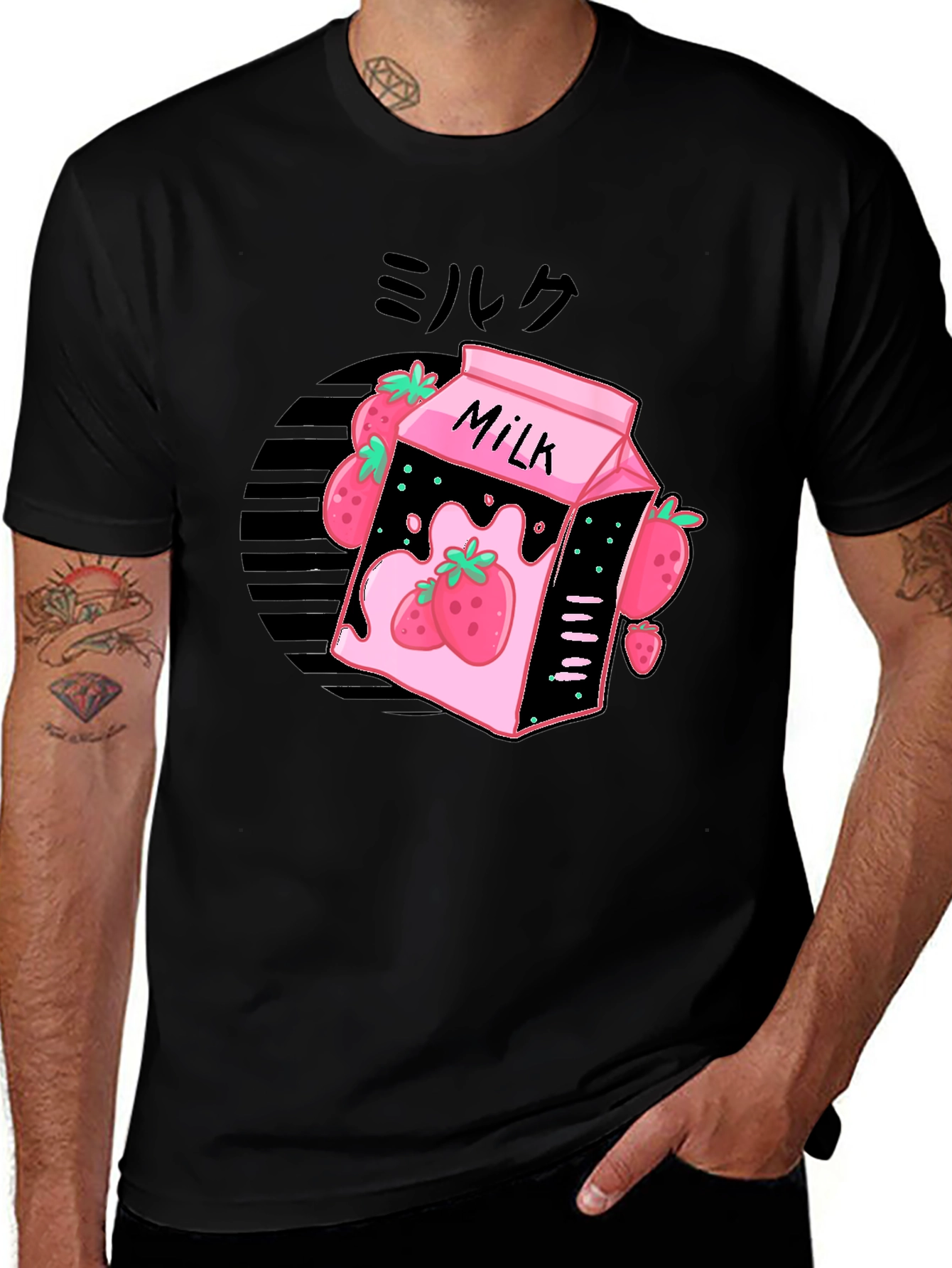 Variant 18 of Strawberry Milk Graphic Tee - Cute Anime Style Shirt
