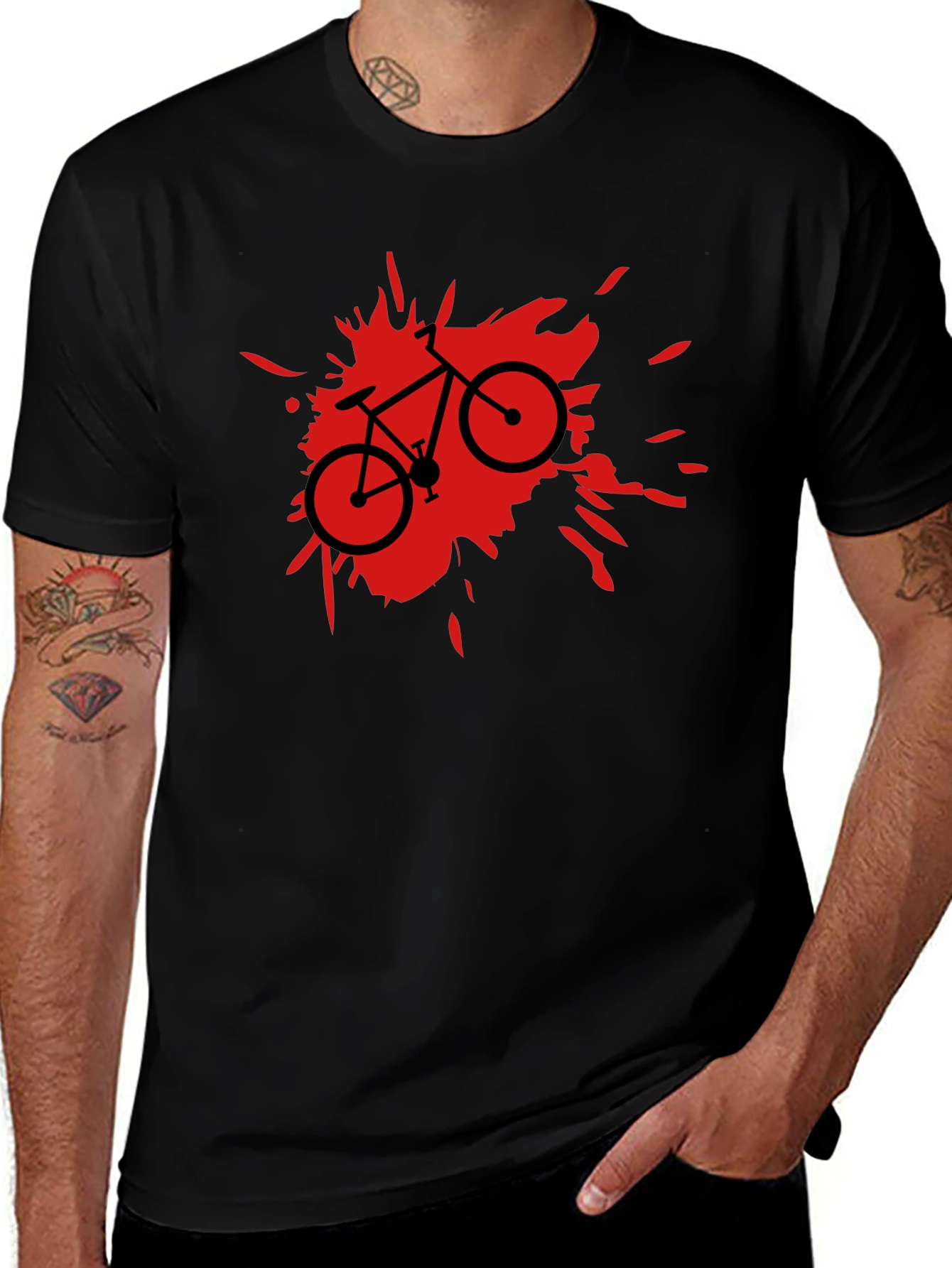 Black Bike Splash Graphic Tee - Cool Casual Wear main image