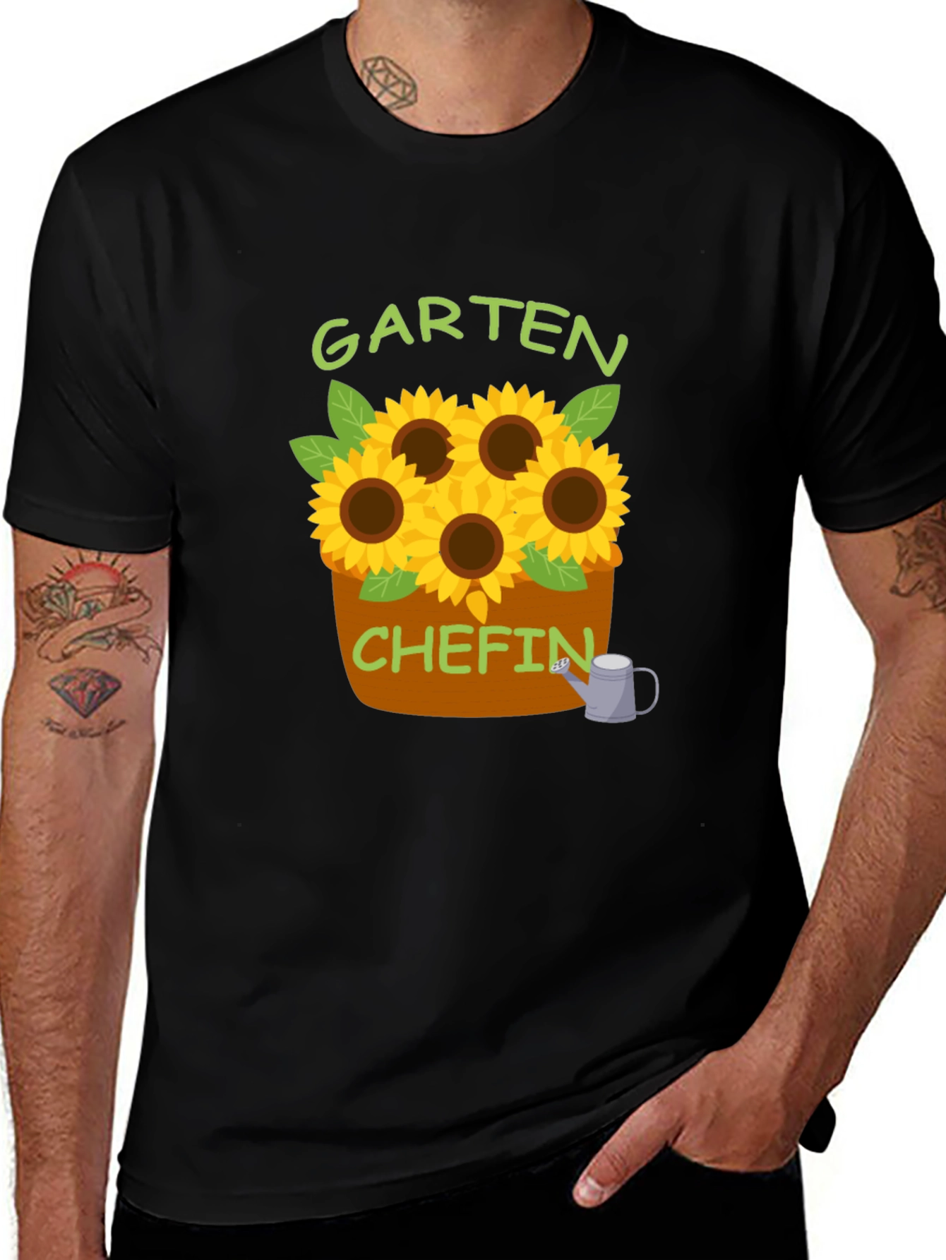 Variant 25 of Garten Chefin T-Shirt Sunflower Design