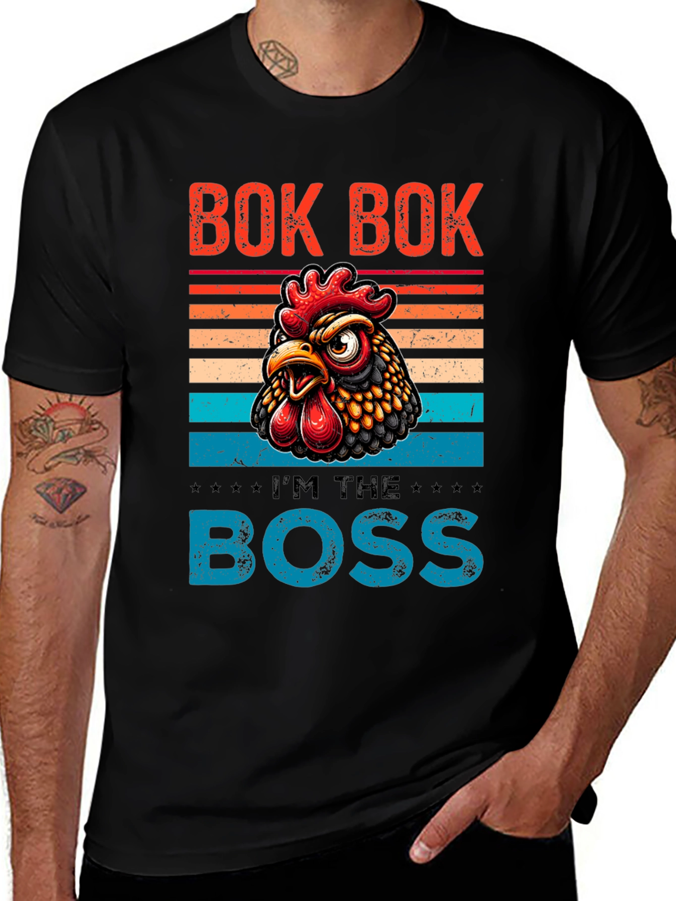 Variant 6 of Bok Bok I'm the Boss Chicken Graphic Tee