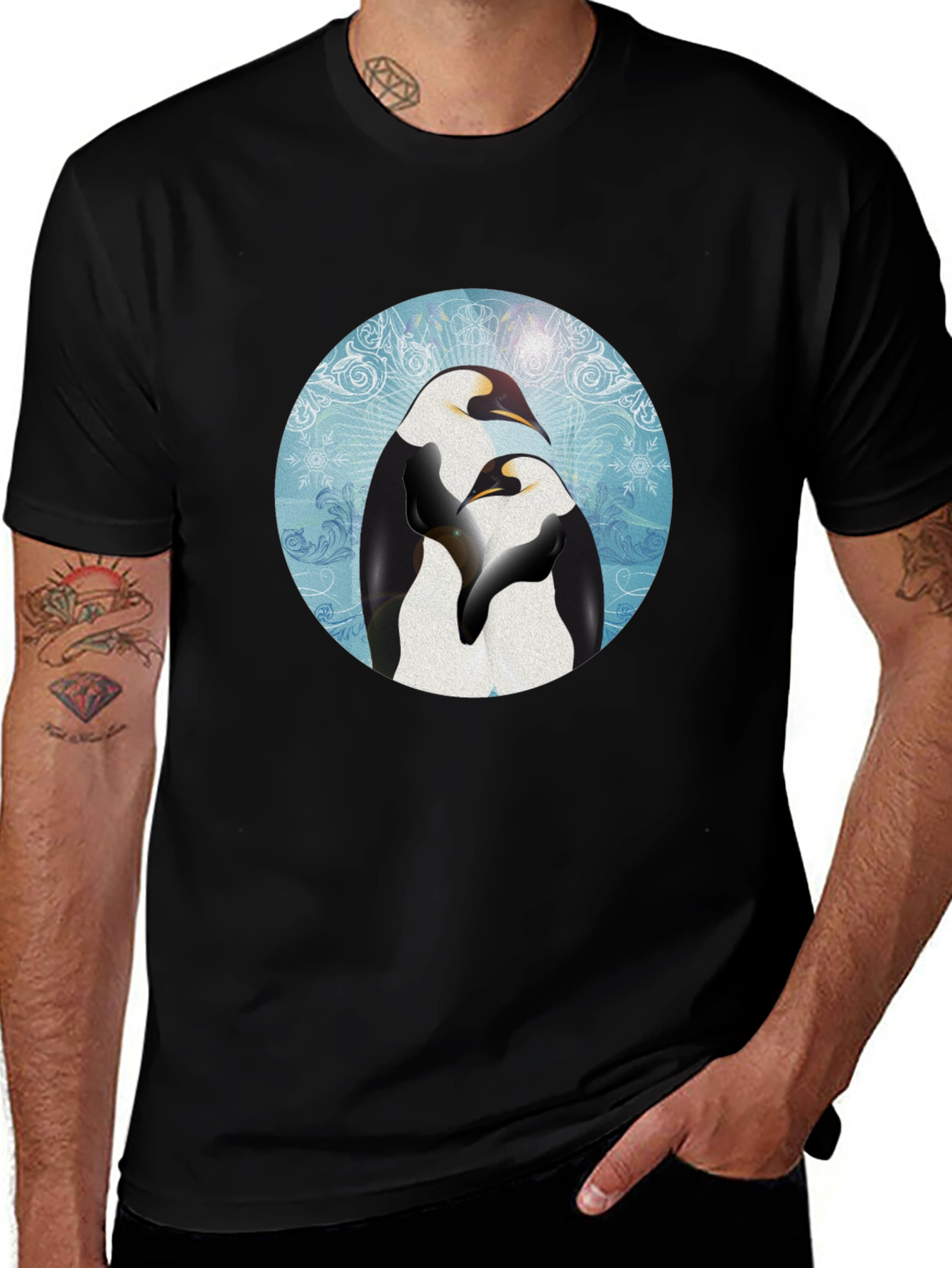 Variant 9 of Penguin Love Graphic T-Shirt - Black