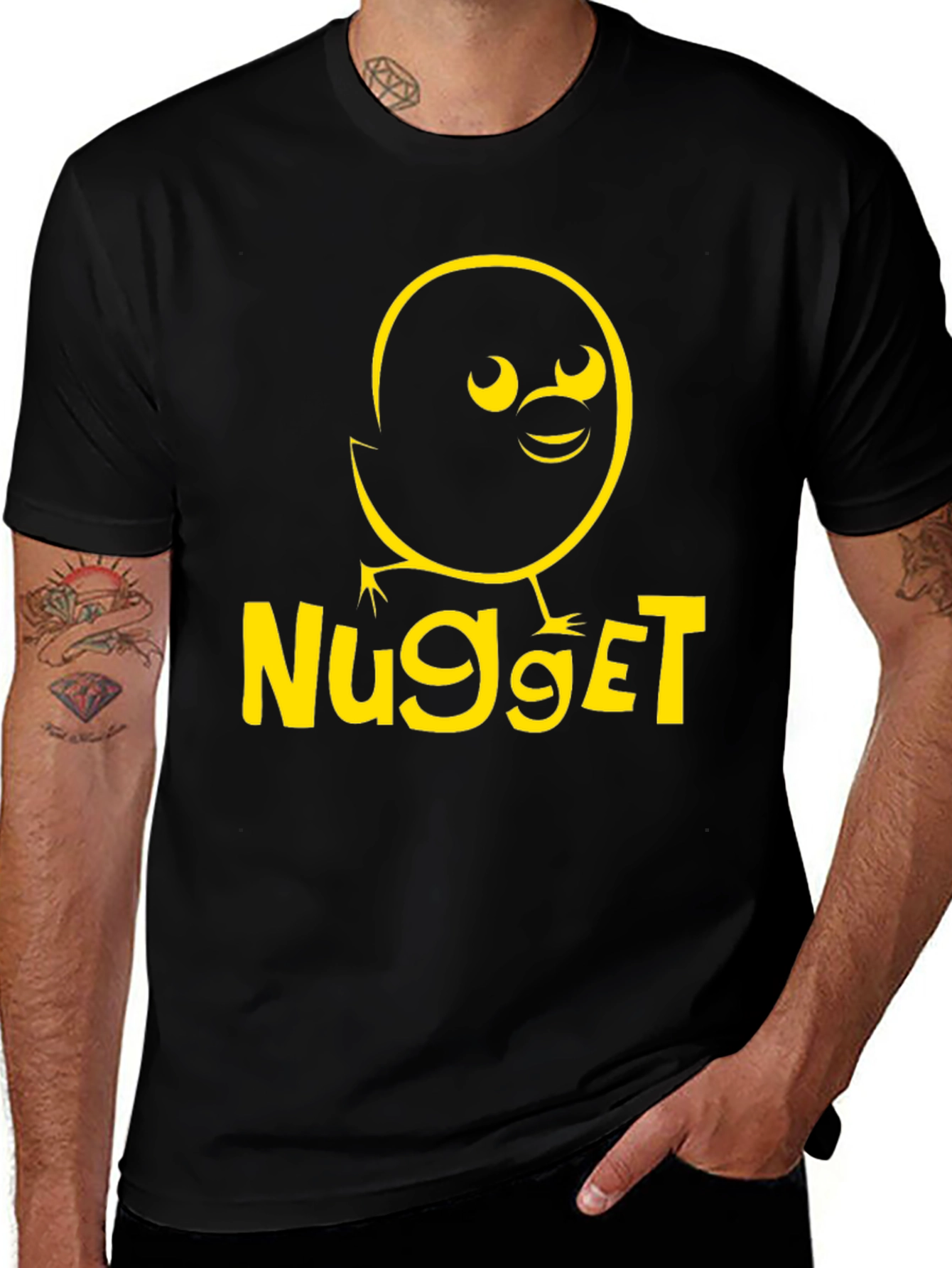 Variant 28 of Nugget Chick Graphic Tee - Black Cotton T-Shirt