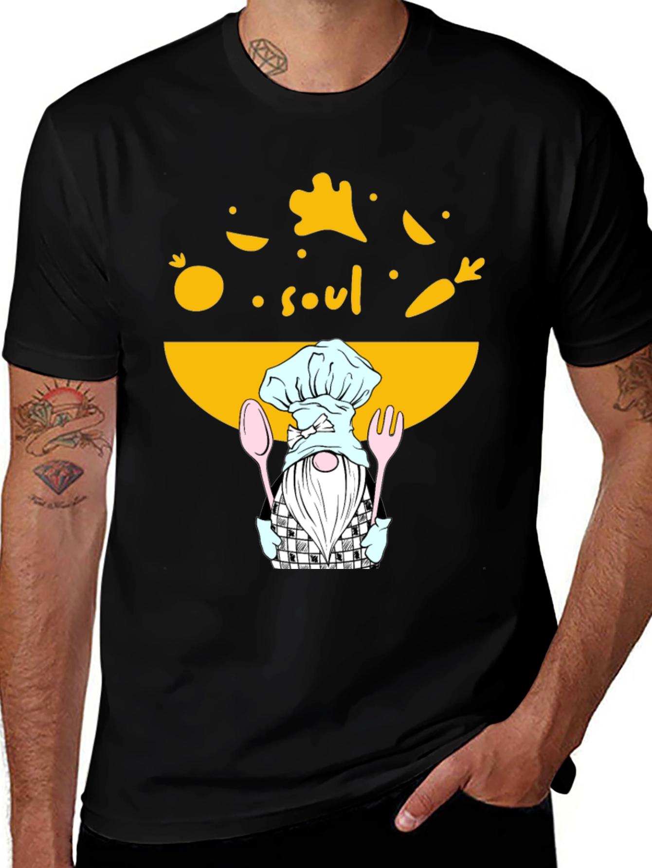 Variant 27 of Chef Gnome T-Shirt - Soul Food Kitchen Design