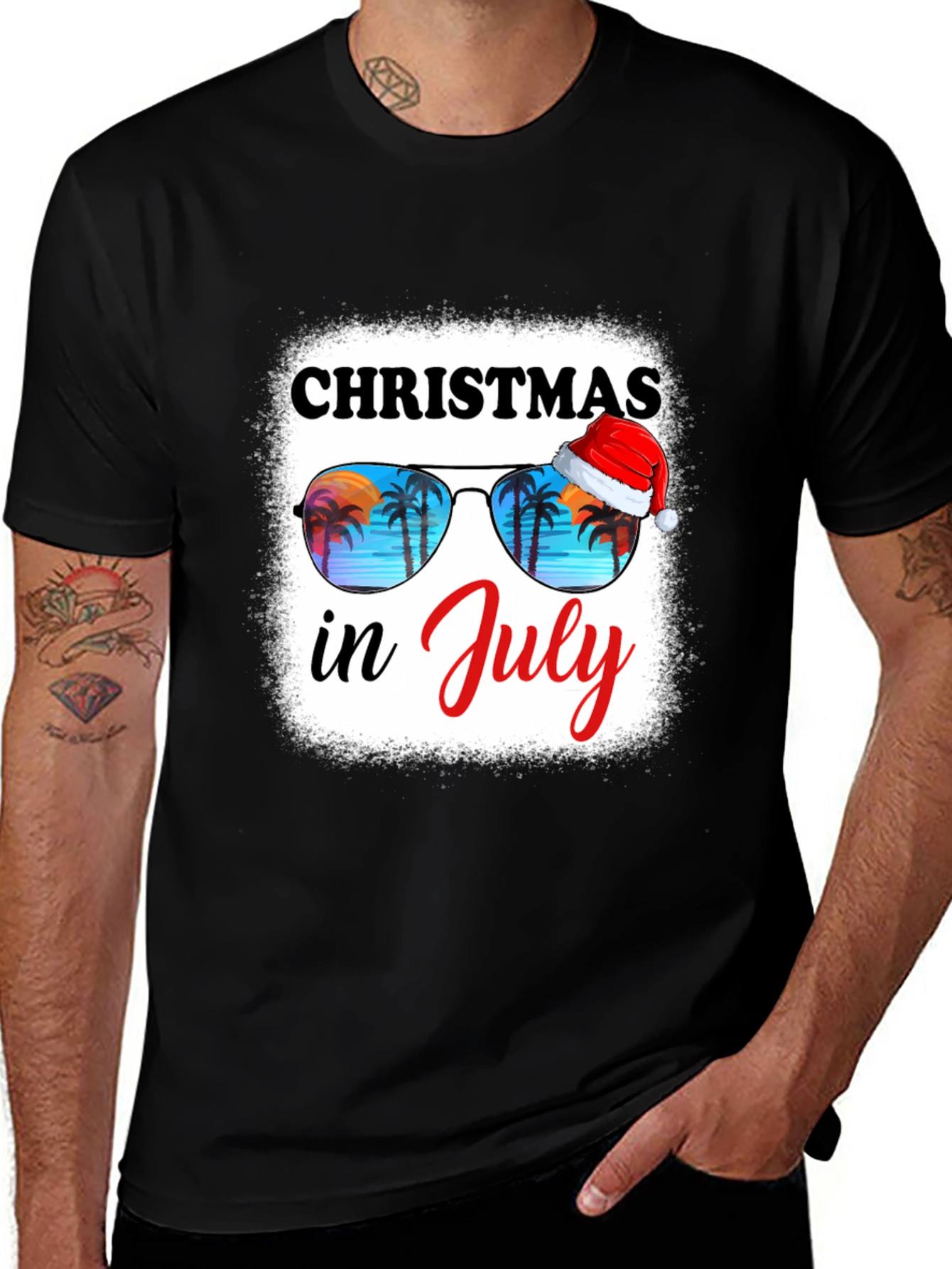 Variant 8 of Christmas in July T-Shirt Santa Sunglasses Holiday Tee