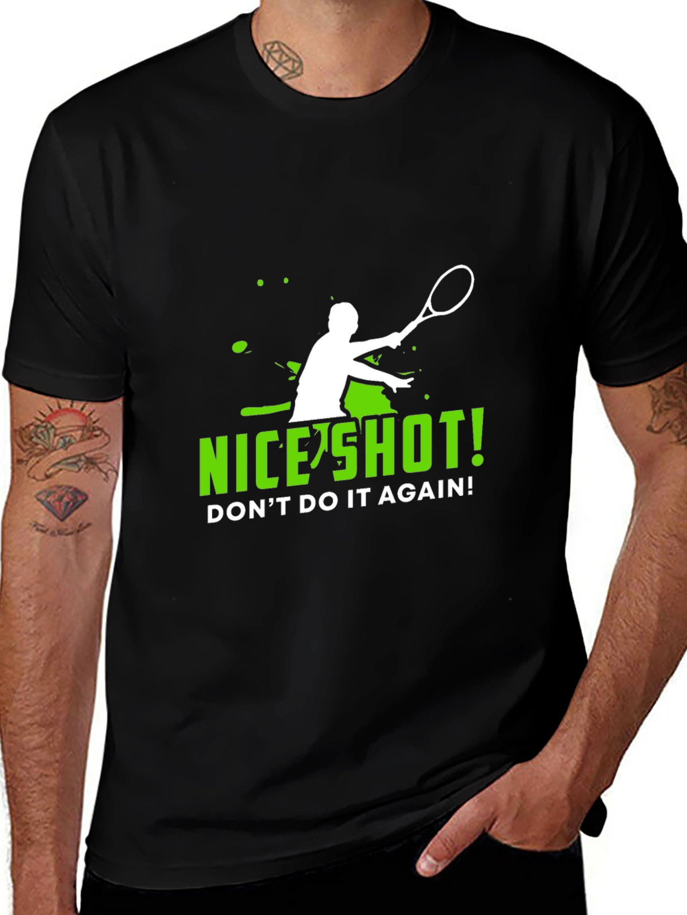 Variant 12 of Funny Tennis T-Shirt - "Nice Shot!"