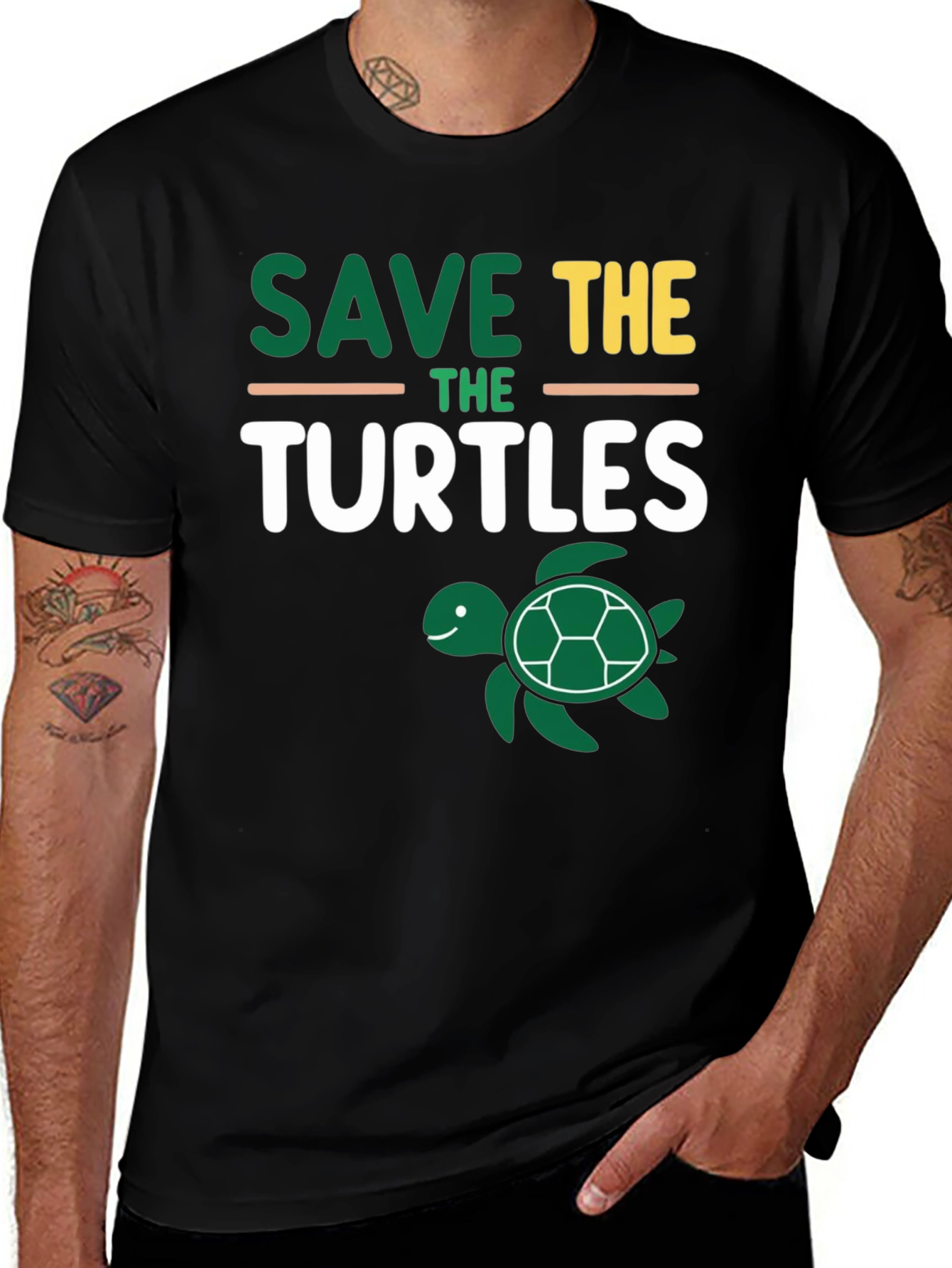 Variant 11 of Save the Turtles Graphic Tee - Eco-Friendly Design
