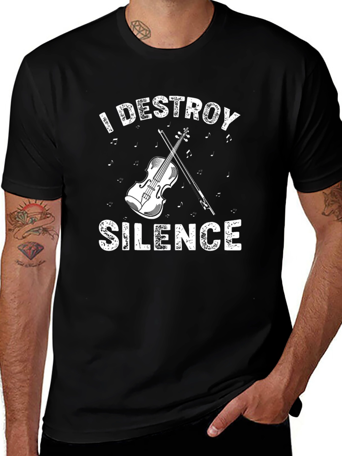 Variant 23 of I Destroy Silence T-Shirt - Musician Tee