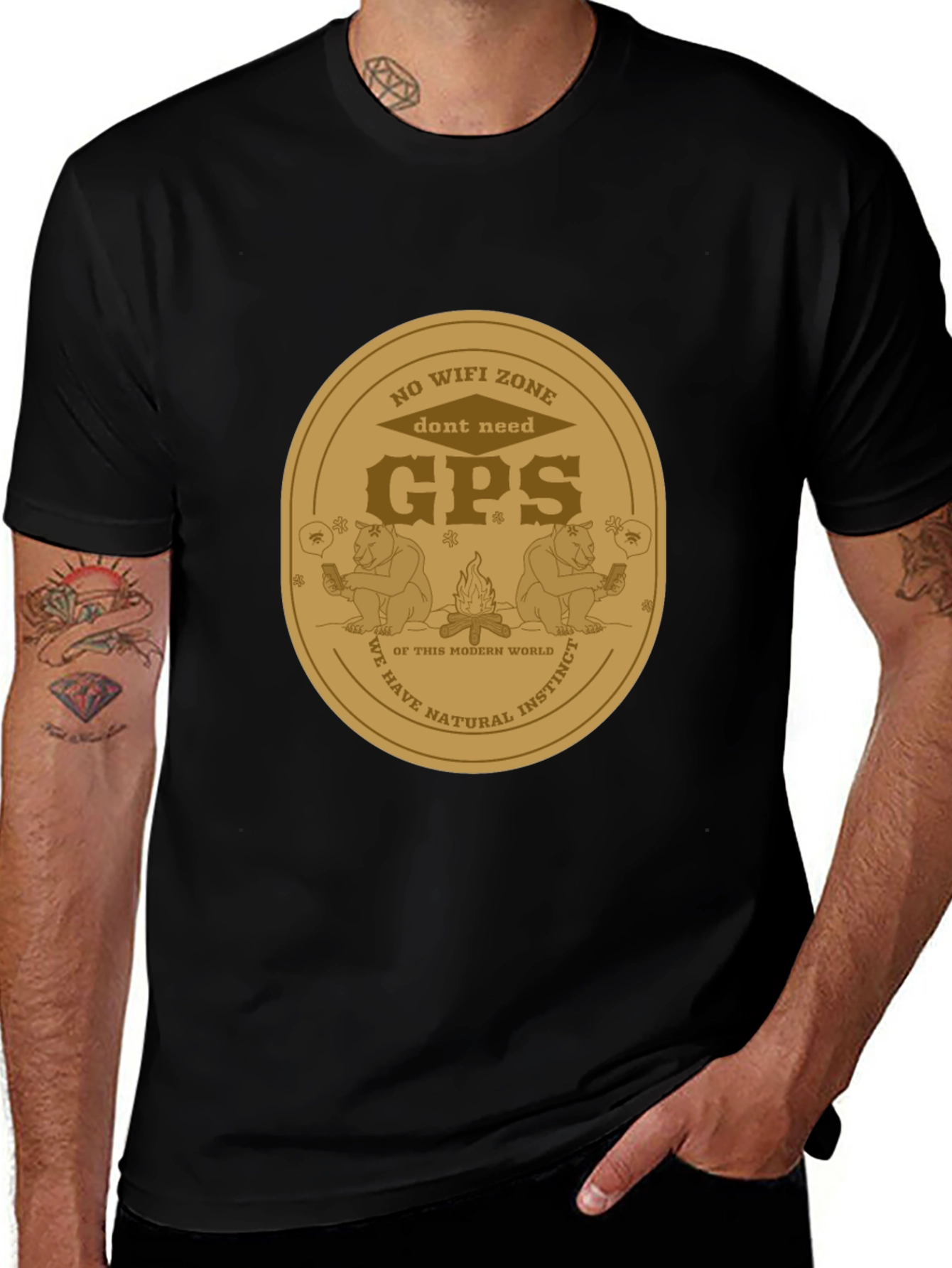 No Wifi Zone GPS Instinct T-Shirt - Modern World Adventure Tee