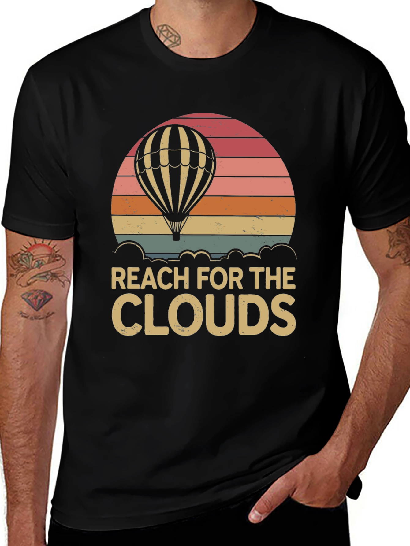 Variant 29 of Reach for the Clouds Hot Air Balloon T-Shirt