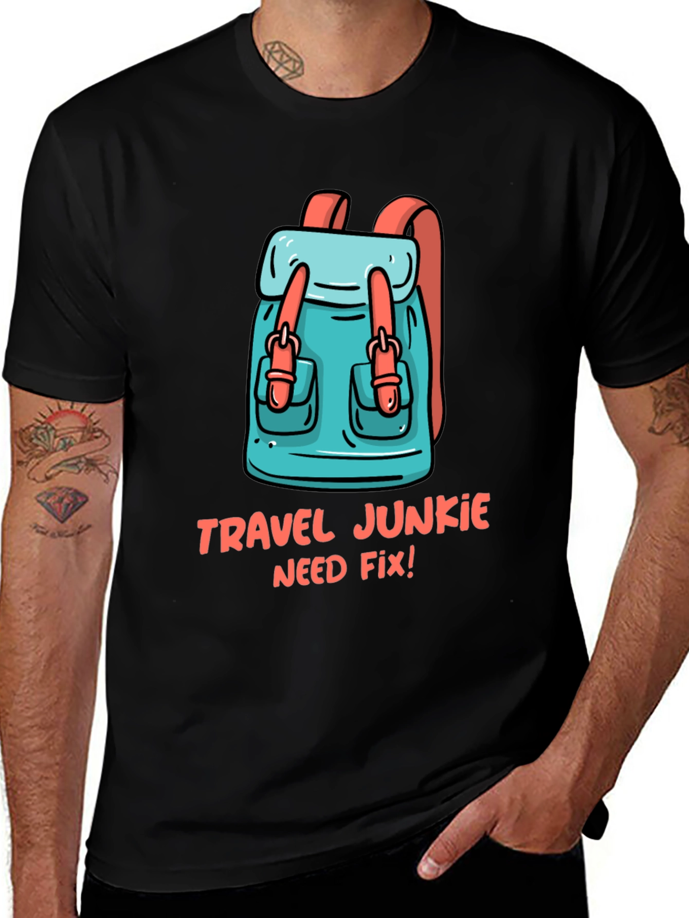Variant 21 of Travel Junkie Graphic T-Shirt - Need Fix!