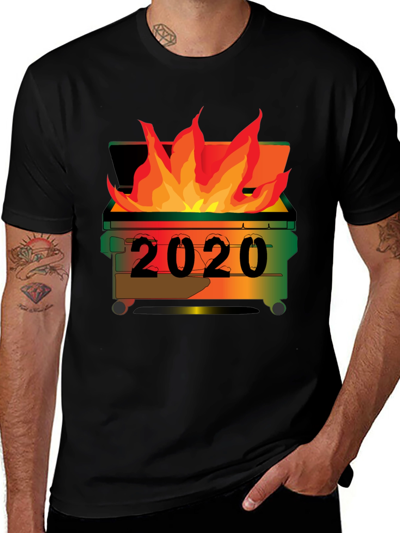 Variant 17 of 2020 Dumpster Fire T-Shirt - Unisex Black Tee