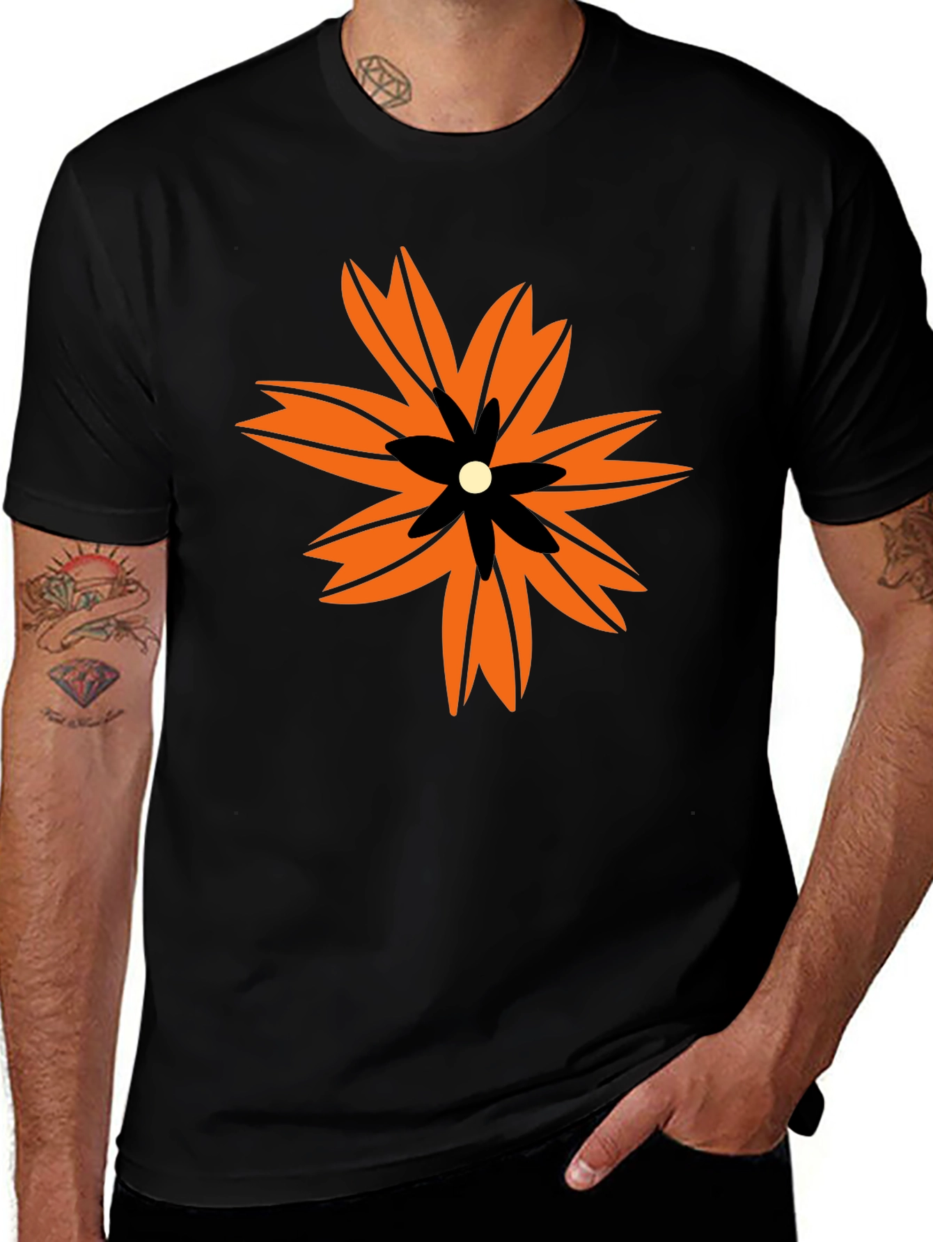 Variant 21 of Bold Floral Graphic Print T-Shirt