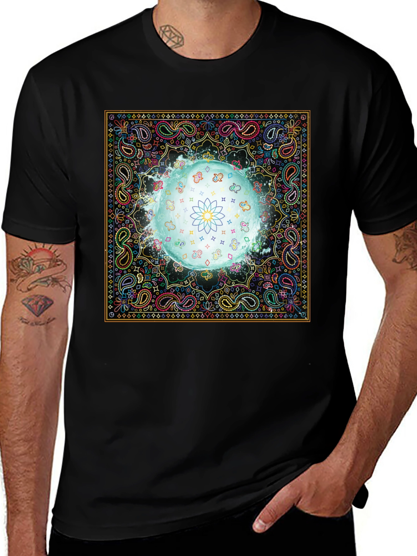Variant 3 of Vibrant Bandana Lotus T-Shirt