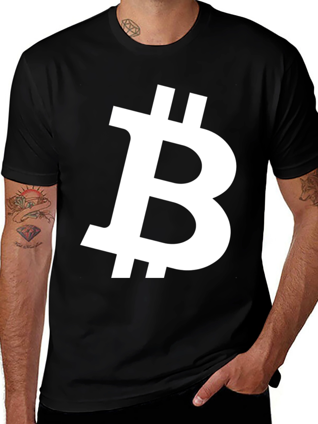Variant 17 of Bitcoin Symbol Black T-Shirt