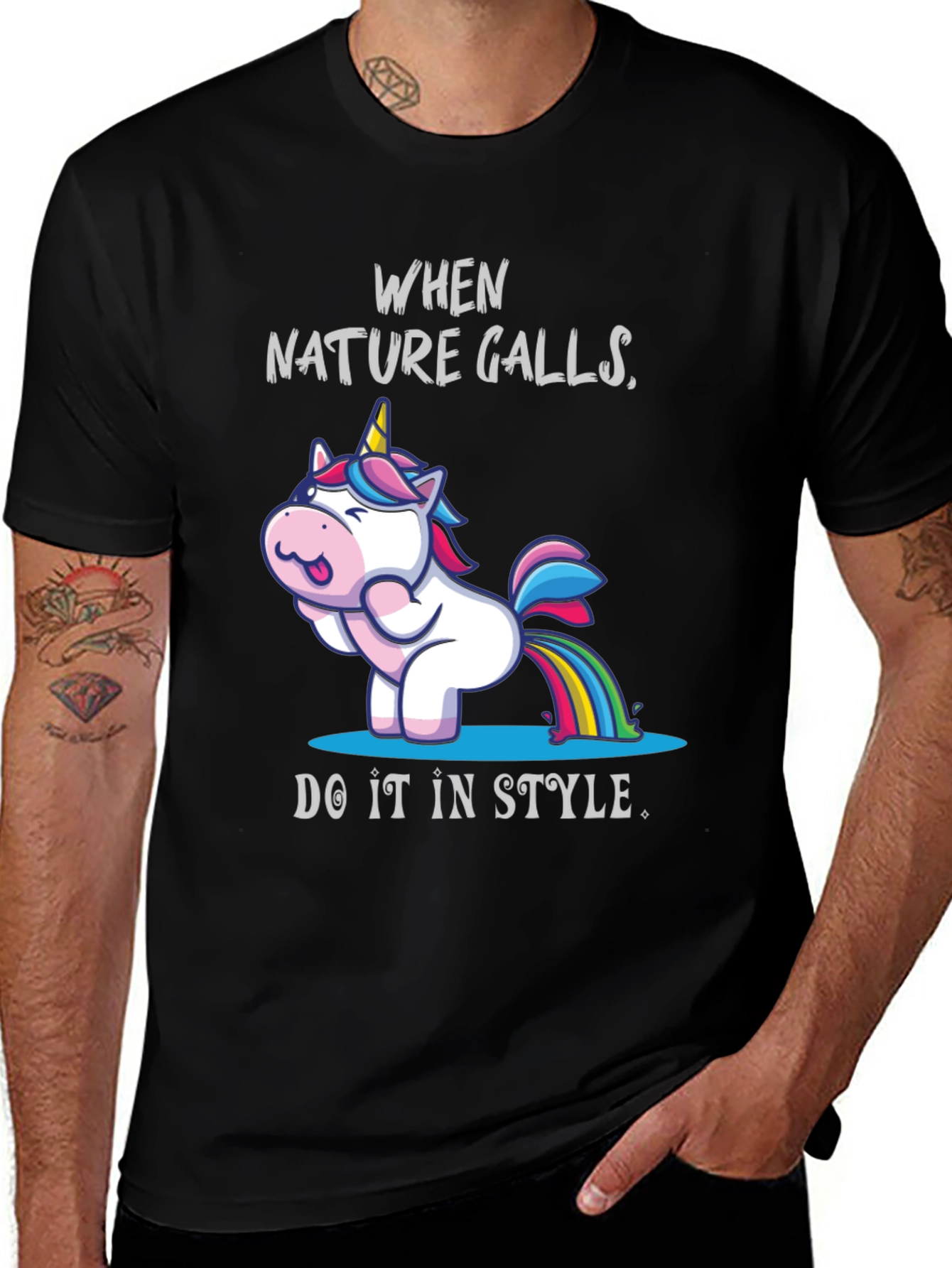 Variant 22 of Nature Calls Unicorn Style T-Shirt