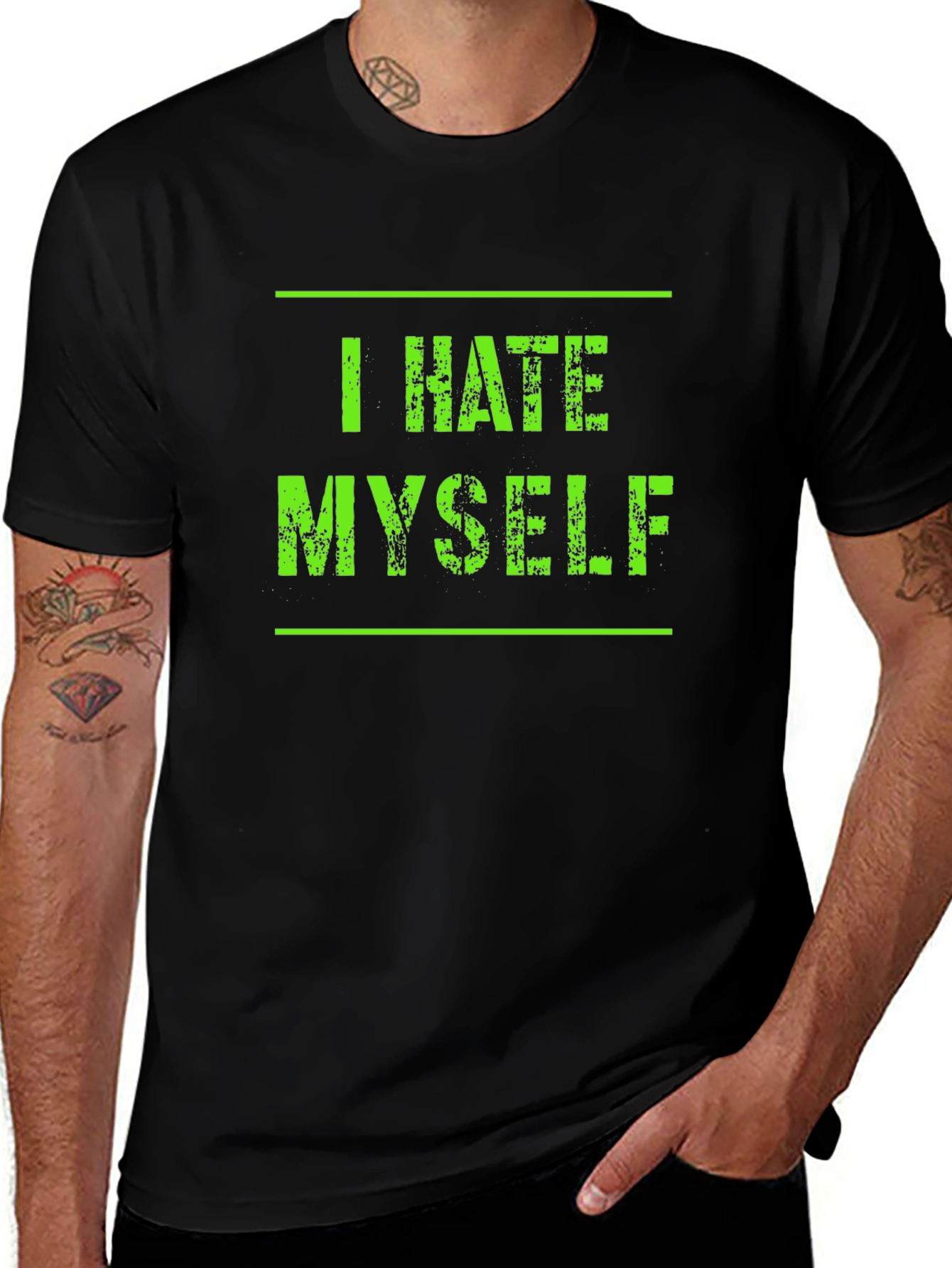 Variant 26 of I Hate Myself Graphic Tee - Black