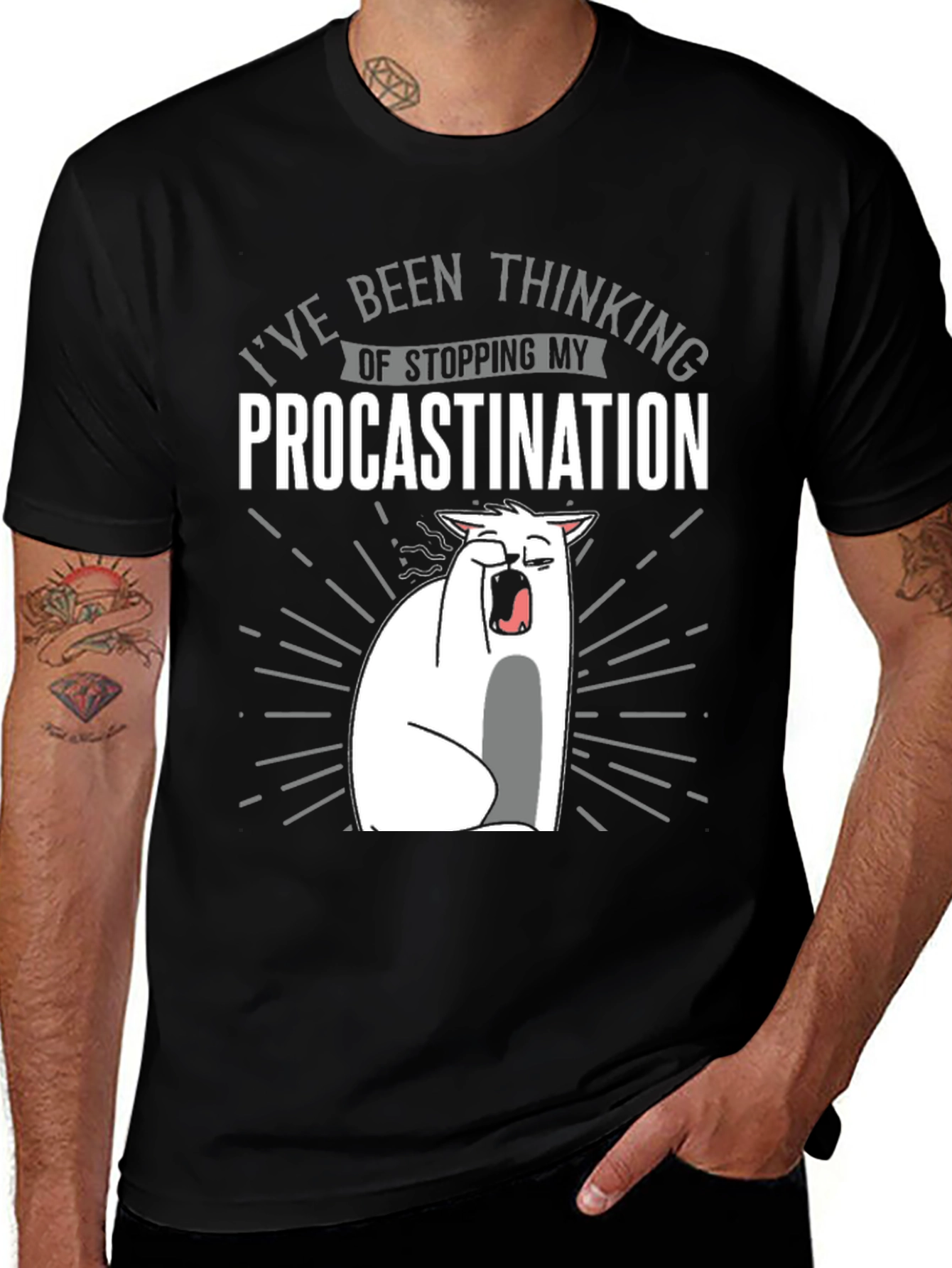 Variant 19 of Procrastination Cat Graphic Tee