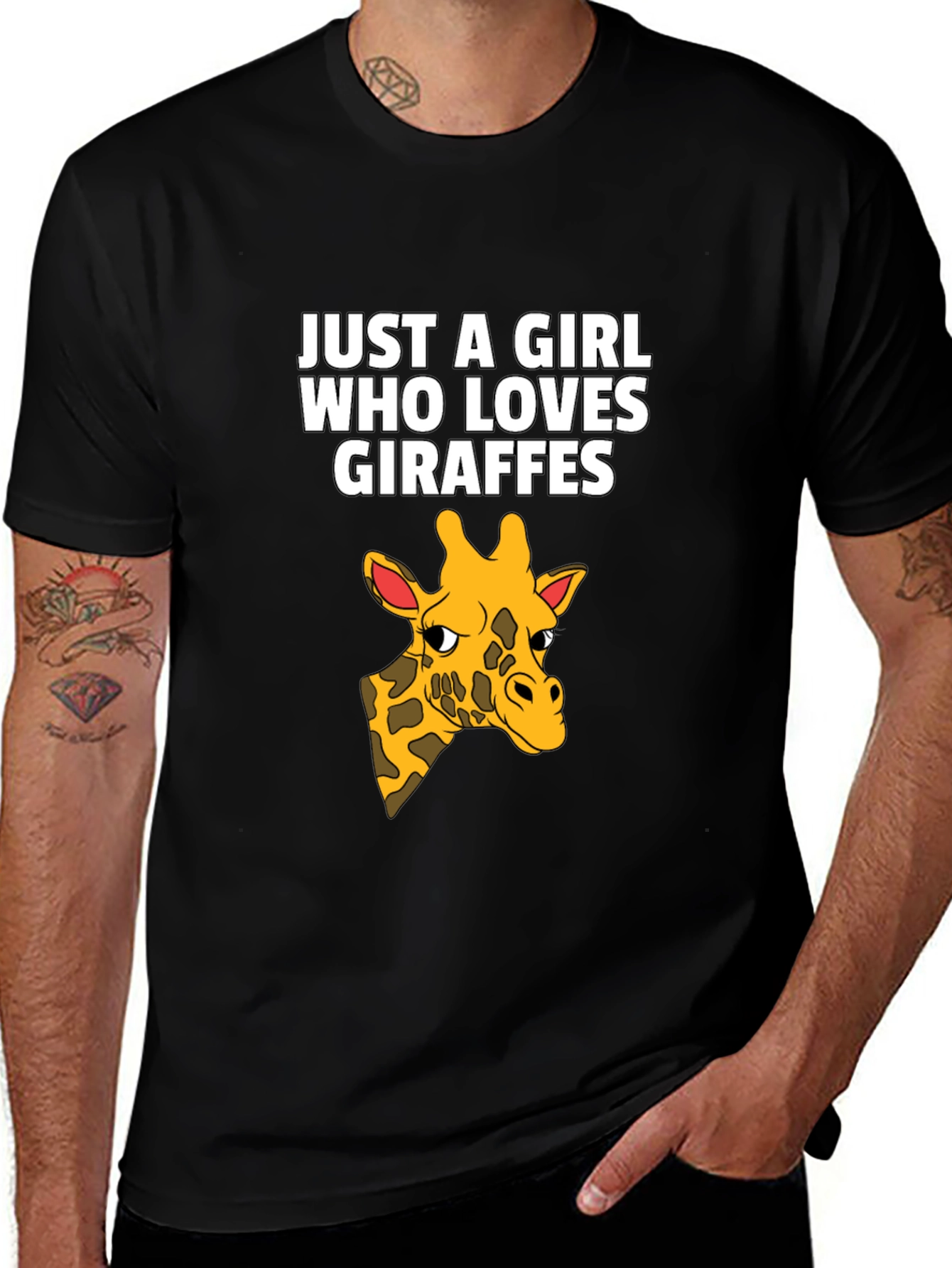 Variant 2 of Giraffe Lover T-Shirt - Just a Girl Who Loves Giraffes